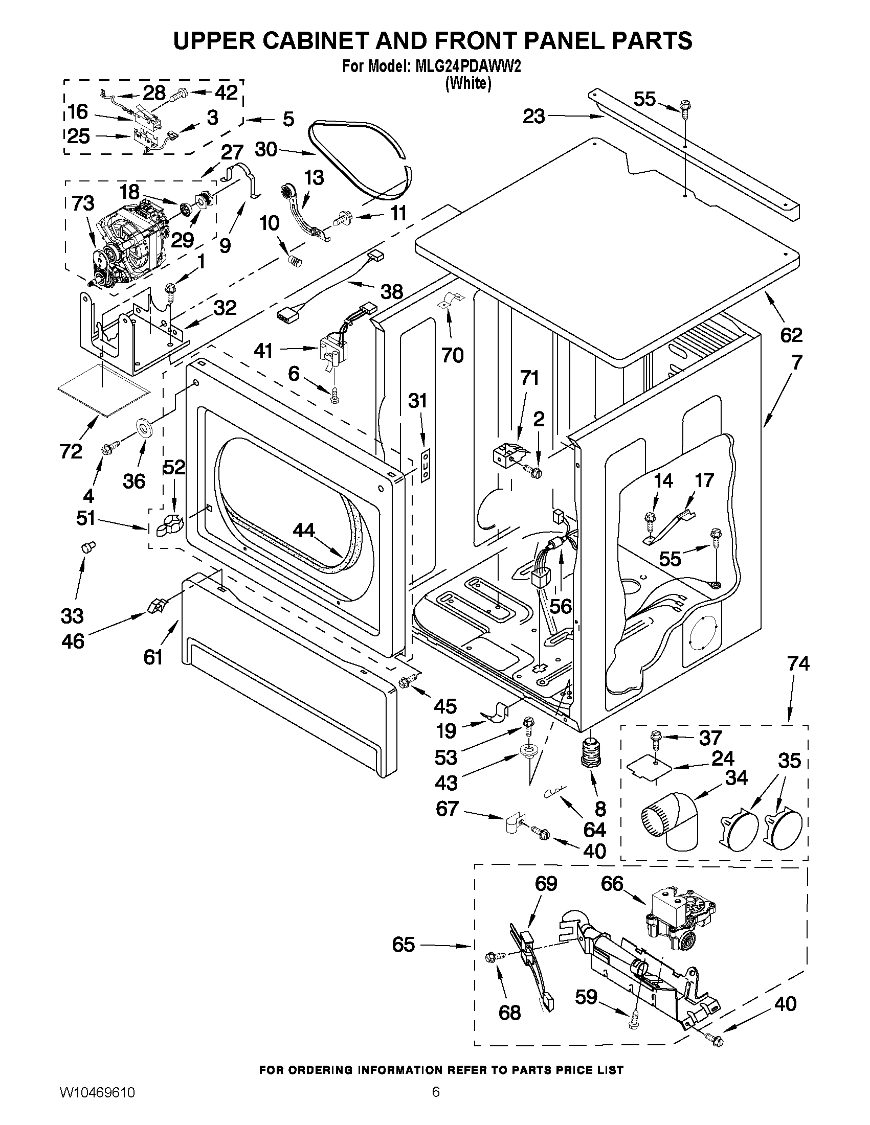 03 - UPPER CABINET AND FRONT PANEL PARTS