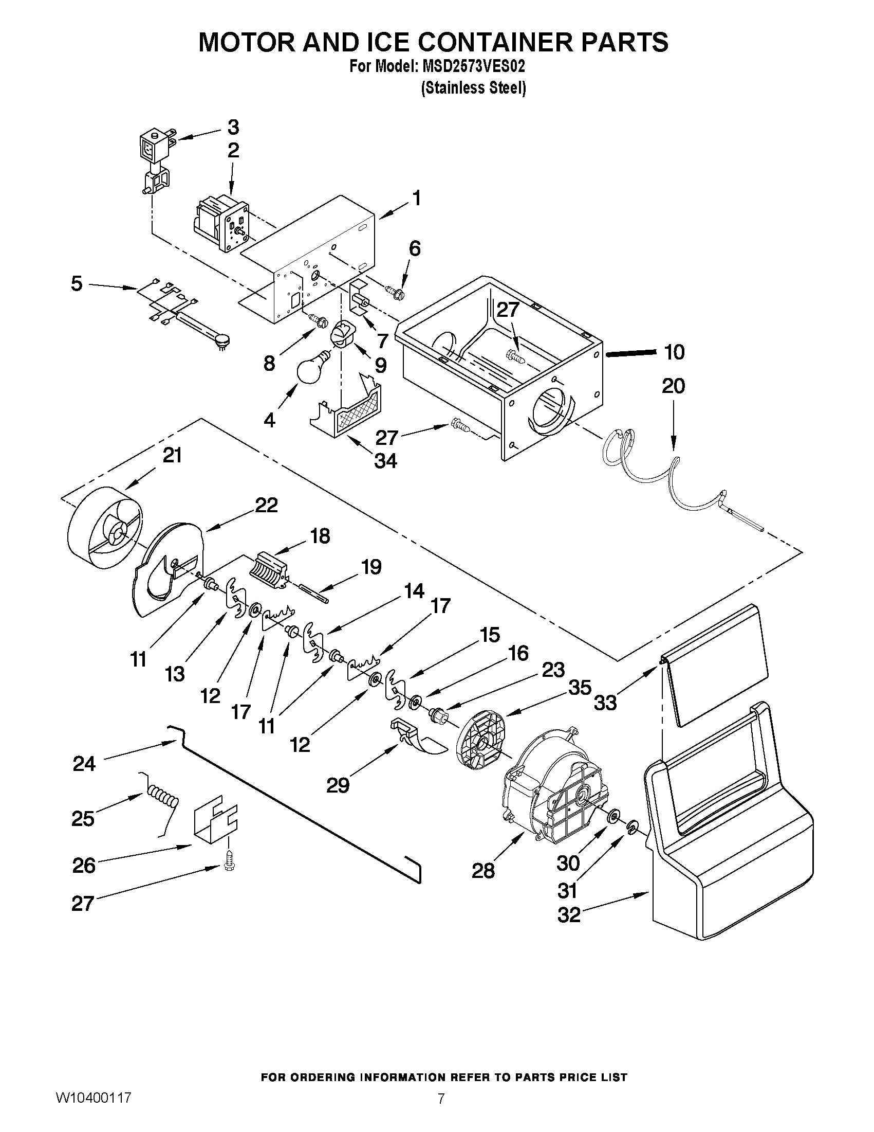 05 - MOTOR AND ICE CONTAINER PARTS