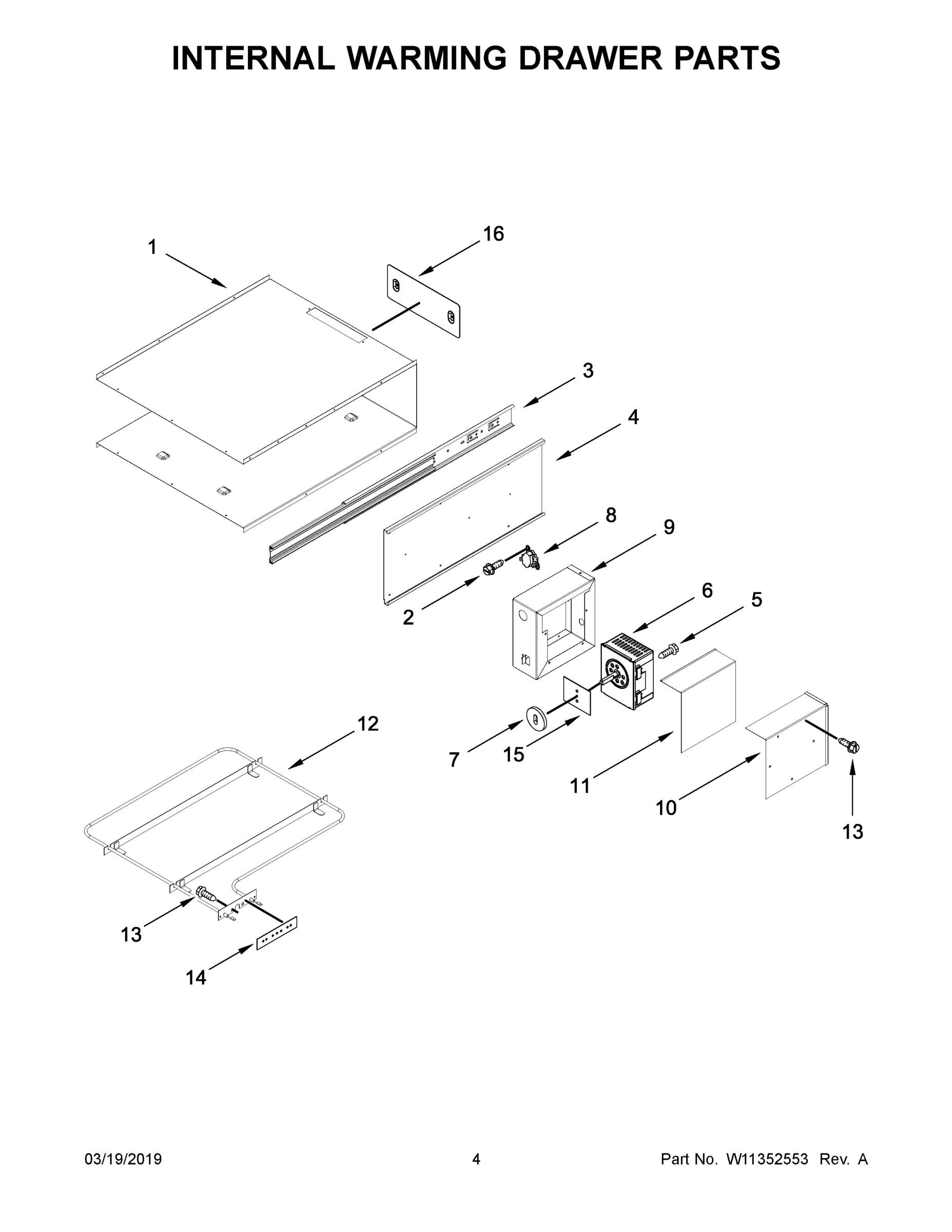 03 - INTERNAL WARMING DRAWER PARTS