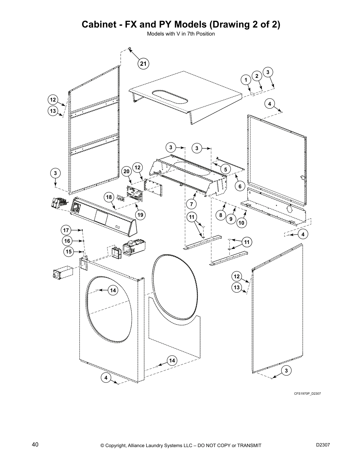 Cabinet - FX and PY Models (Drawing 2 of 2)