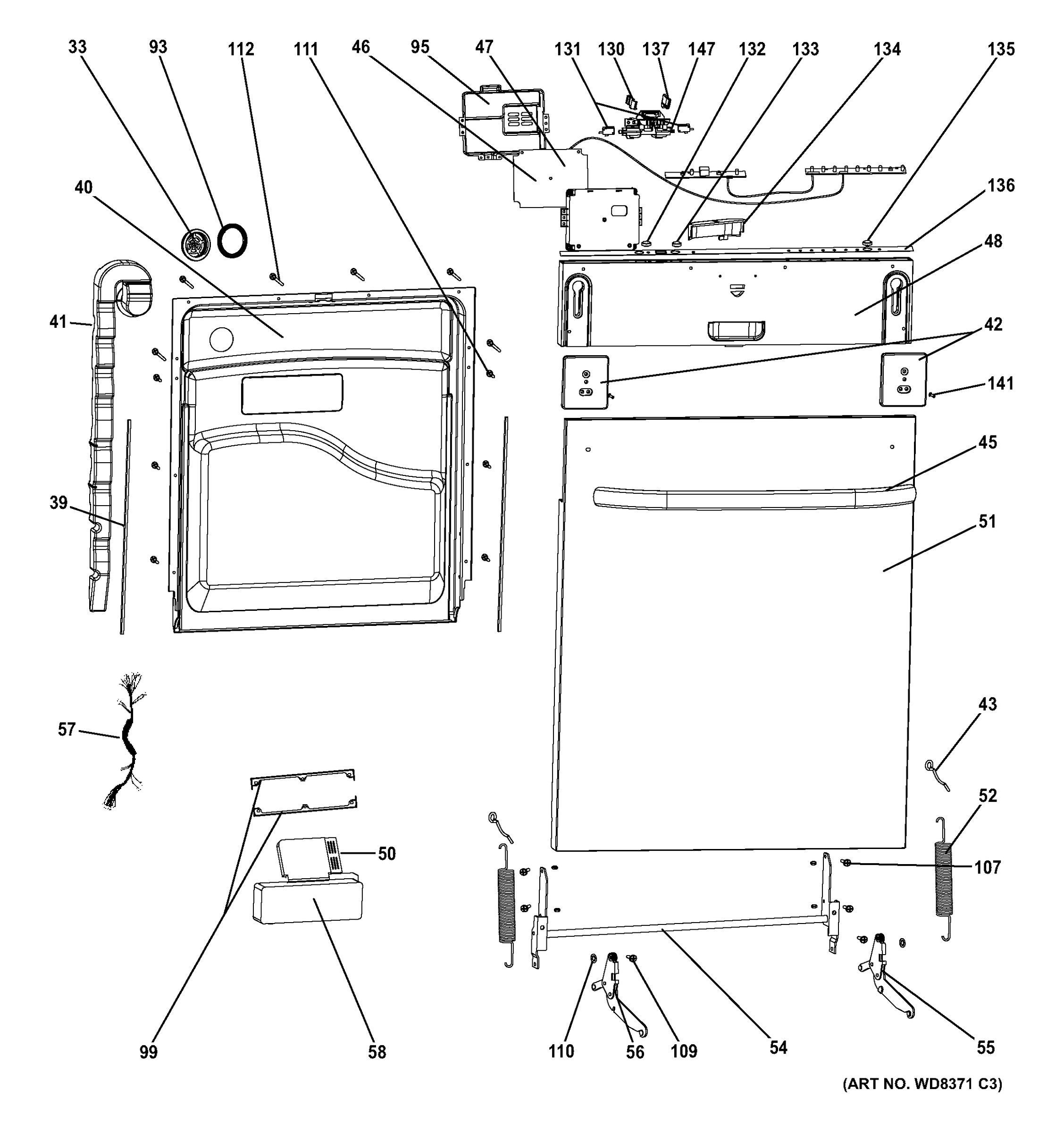 ESCUTCHEON & DOOR ASSEMBLY