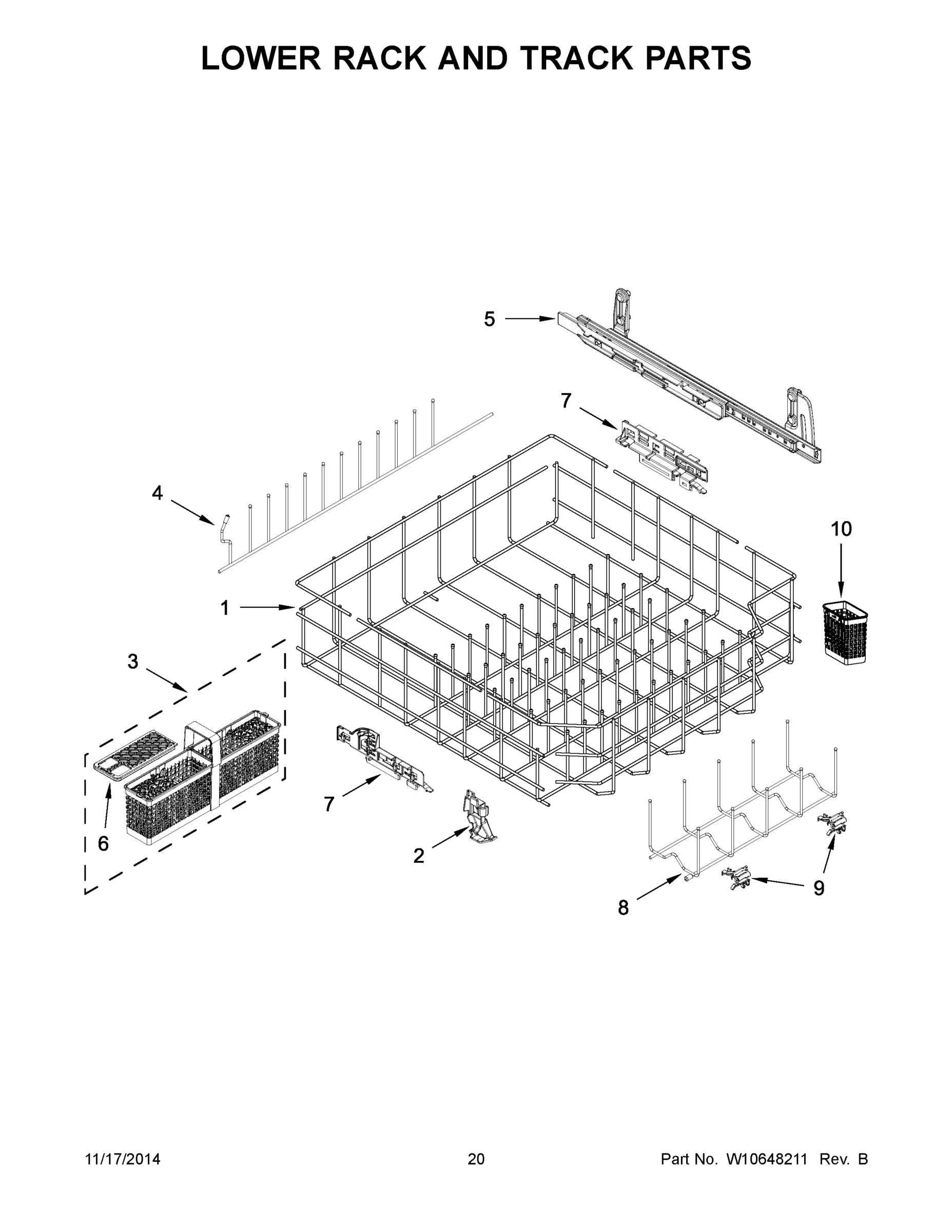 11 - LOWER RACK AND TRACK PARTS
