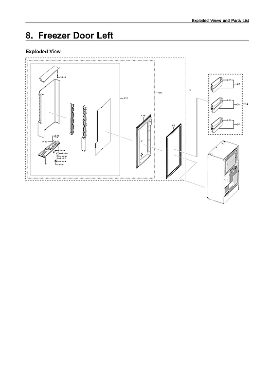 Left Freezer Door Parts
