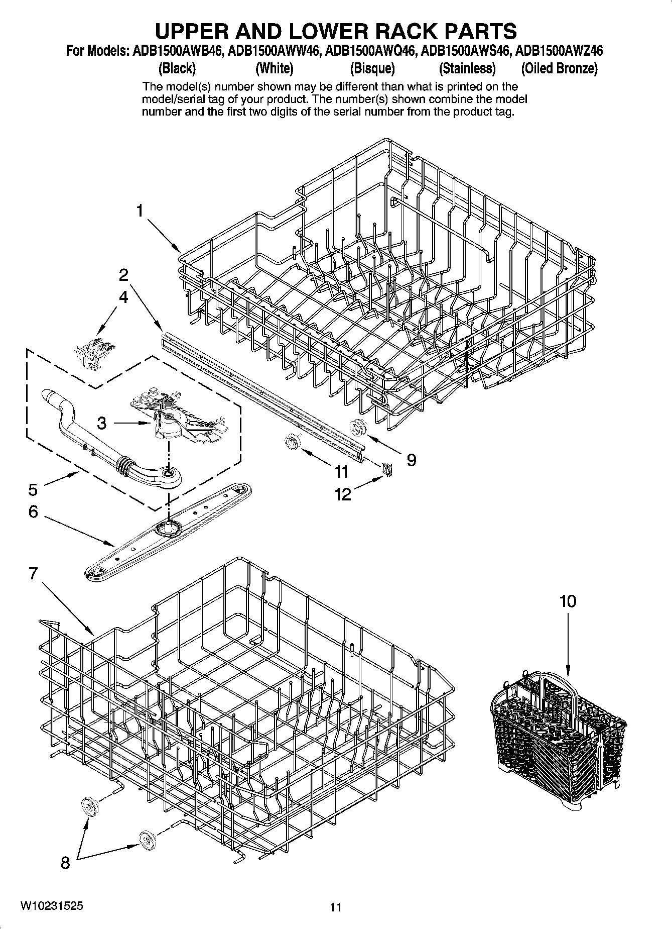 09 - UPPER AND LOWER RACK PARTS