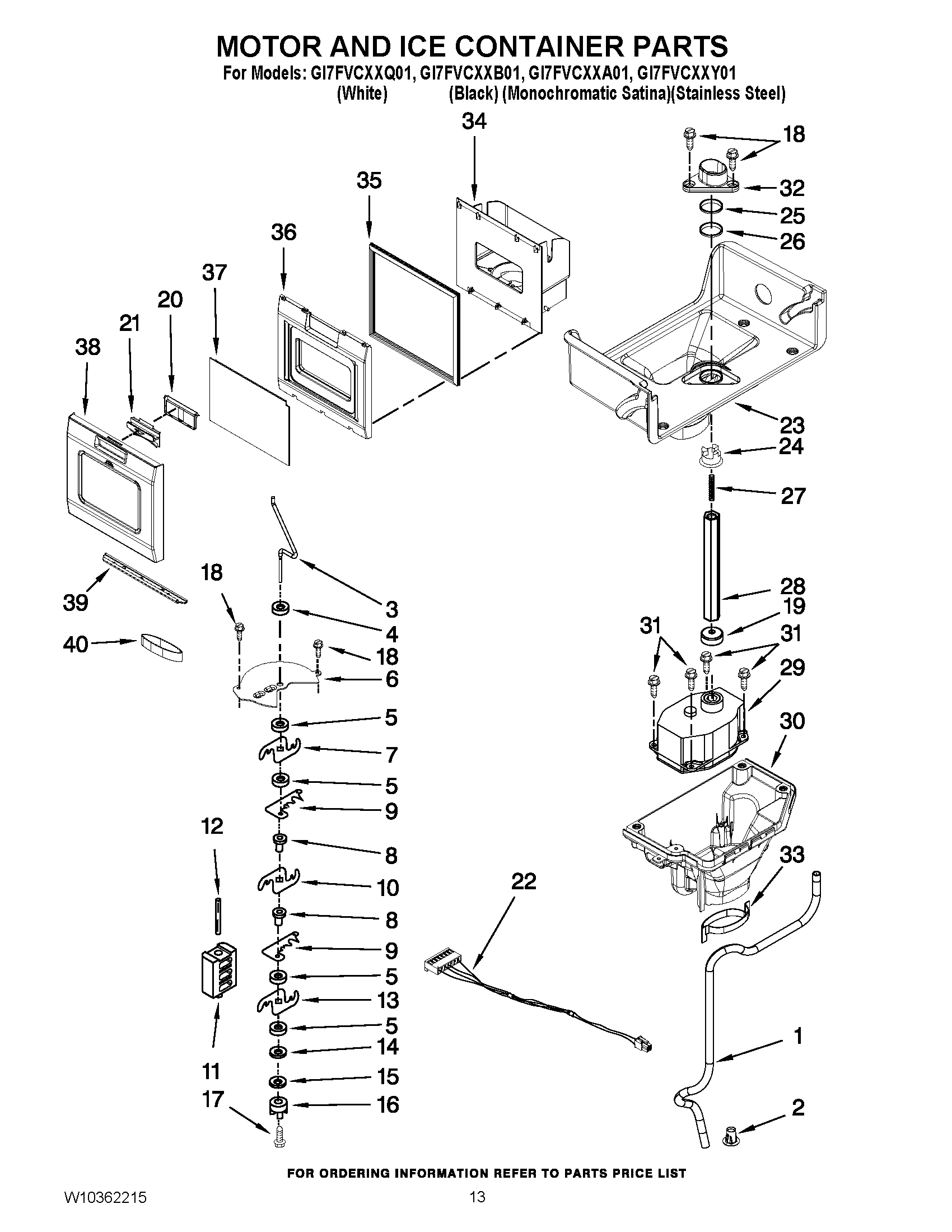 07 - MOTOR AND ICE CONTAINER PARTS