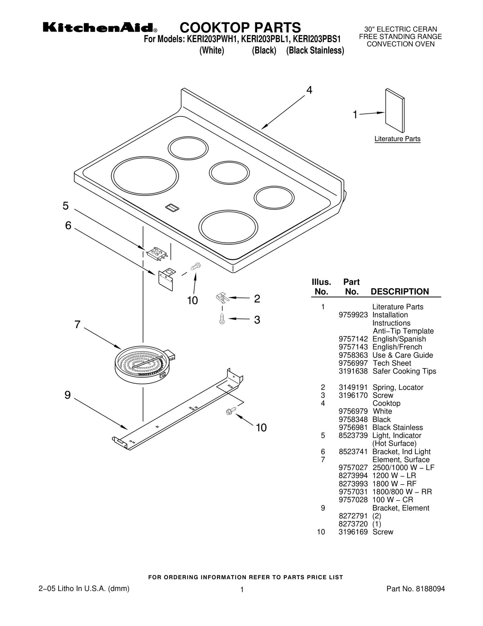 COOKTOP PARTS