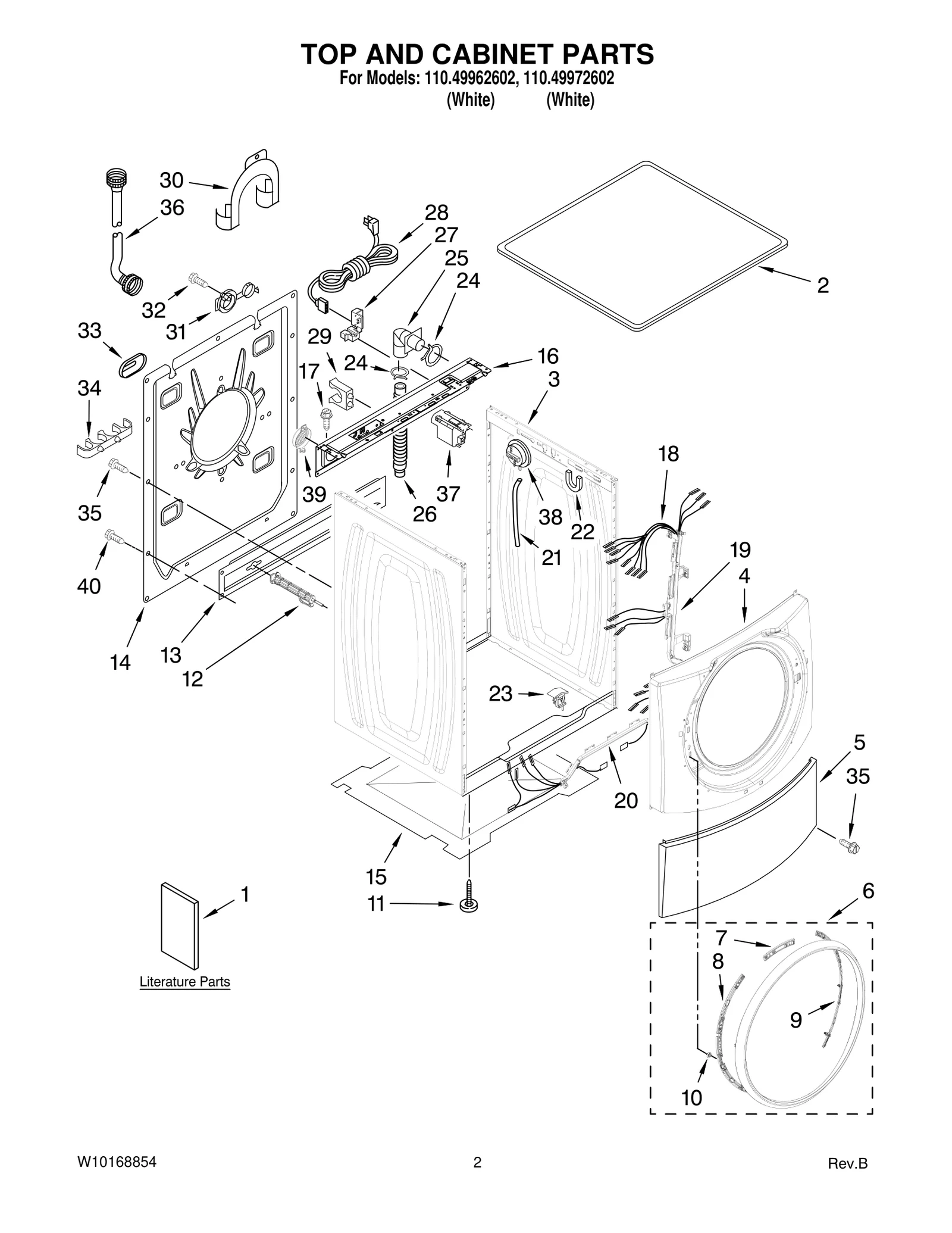 TOP AND CABINET PARTS