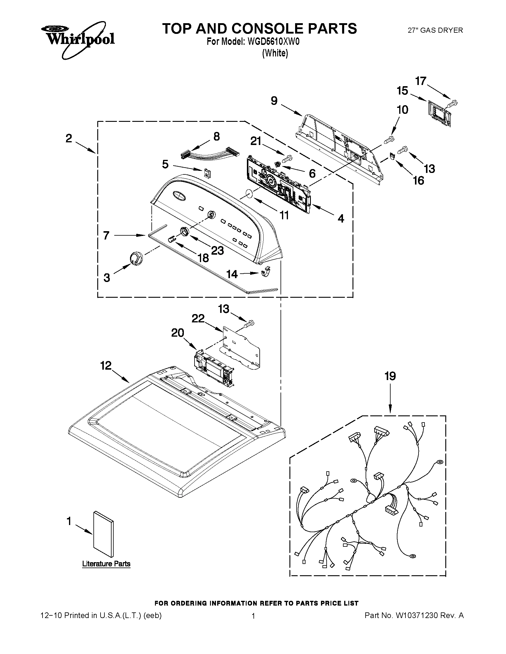 01 - TOP AND CONSOLE PARTS