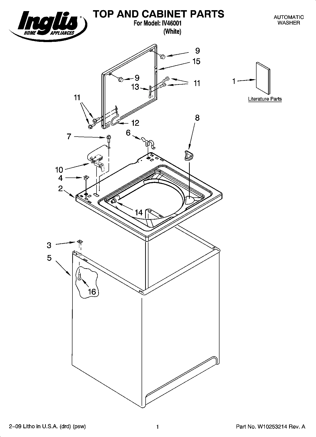 01 - TOP AND CABINET PARTS