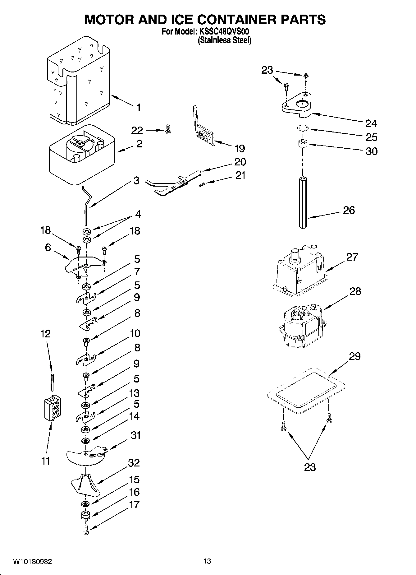 09 - MOTOR AND ICE CONTAINER PARTS