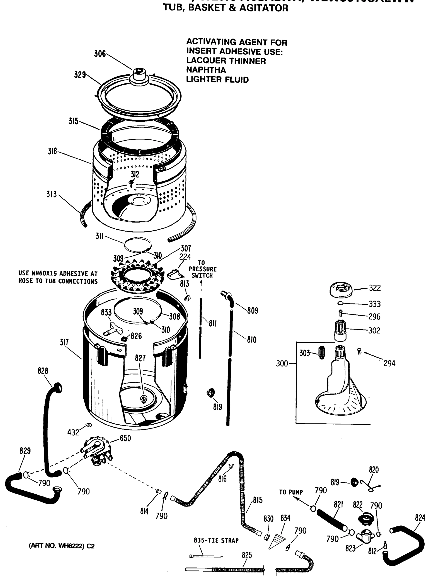 TUB, BASKET & AGITATOR