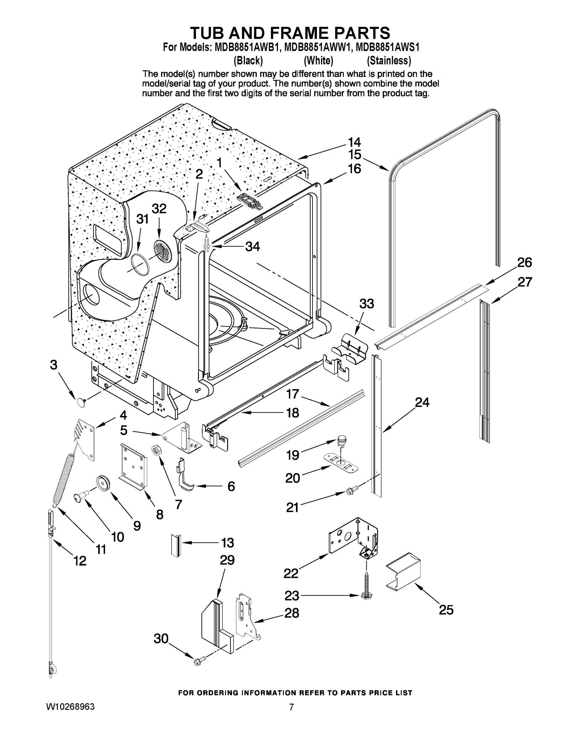 07 - TUB AND FRAME PARTS