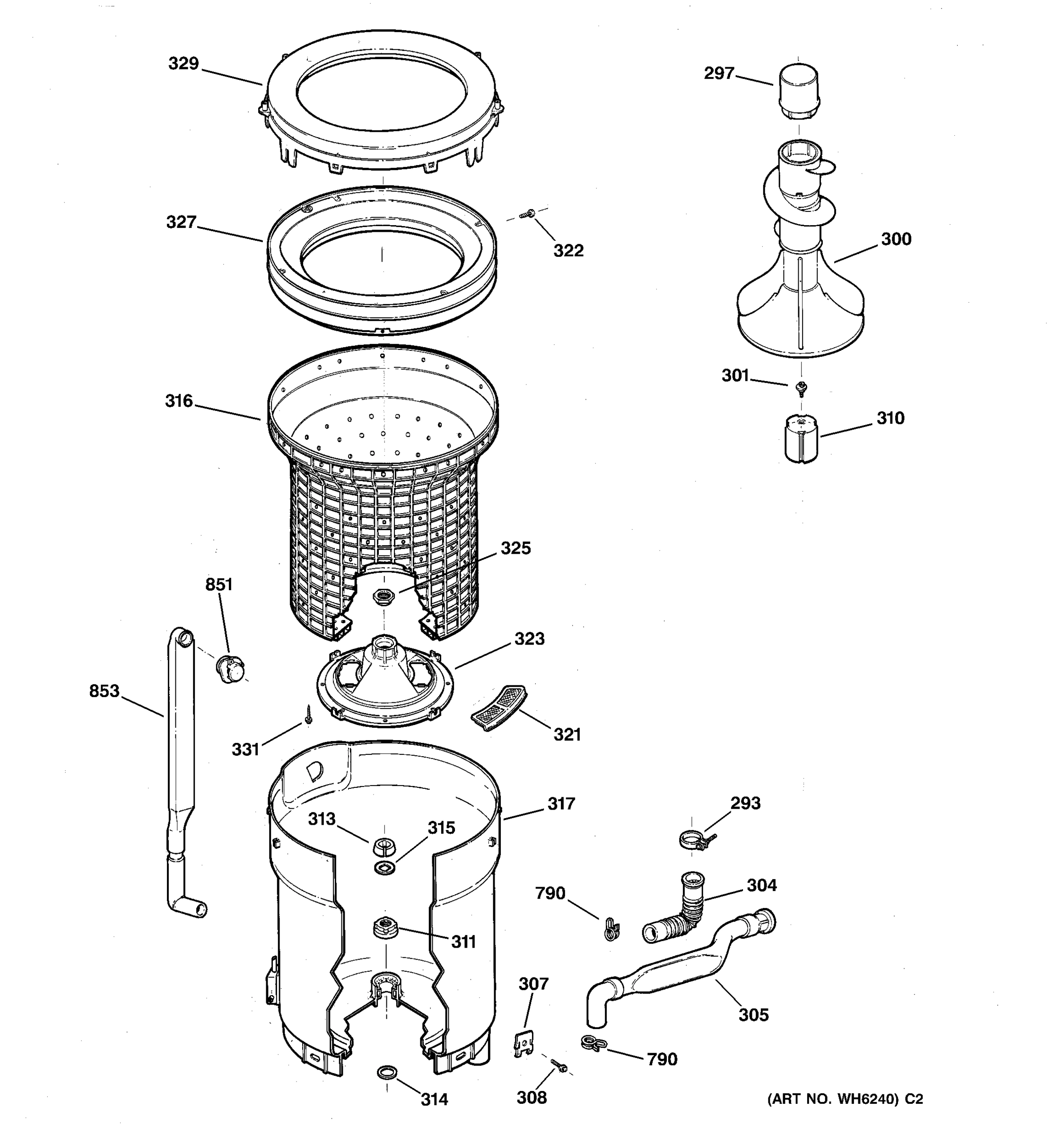 TUB, BASKET & AGITATOR