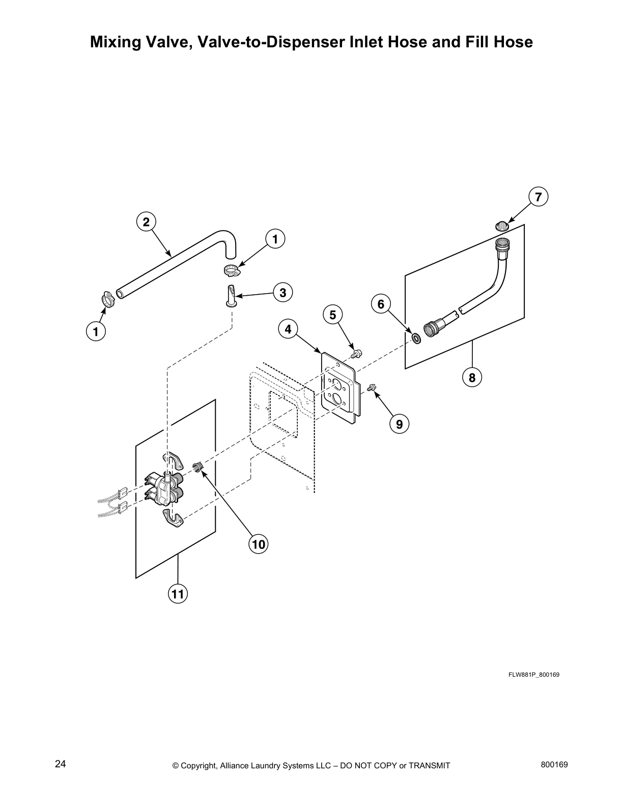 Mixing Valve, Valve-to-Dispenser Inlet Hose and Fill Hose