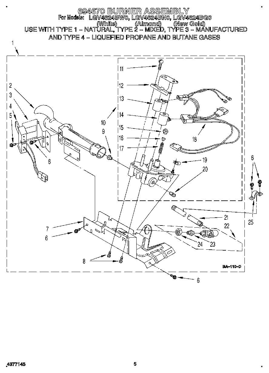 03 - 694670 BURNER ASSEMBLY