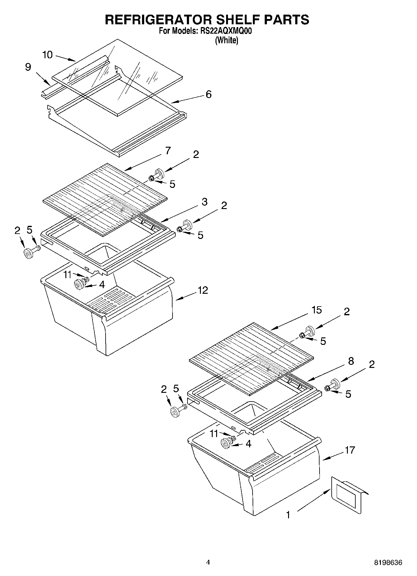 03 - REFRIGERATOR SHELF PARTS