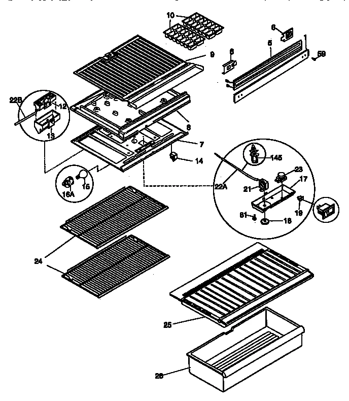 REFRIGERATOR CABINET PARTS