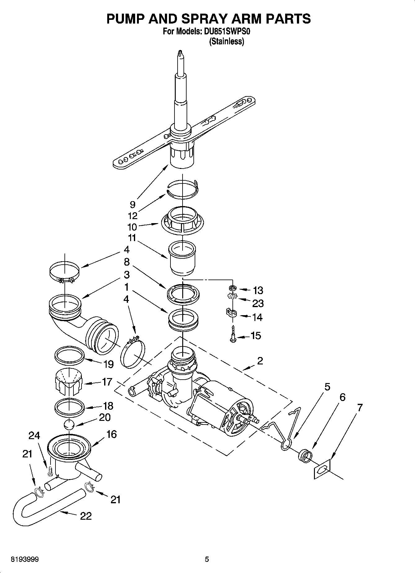 04 - PUMP AND SPRAY ARM PARTS