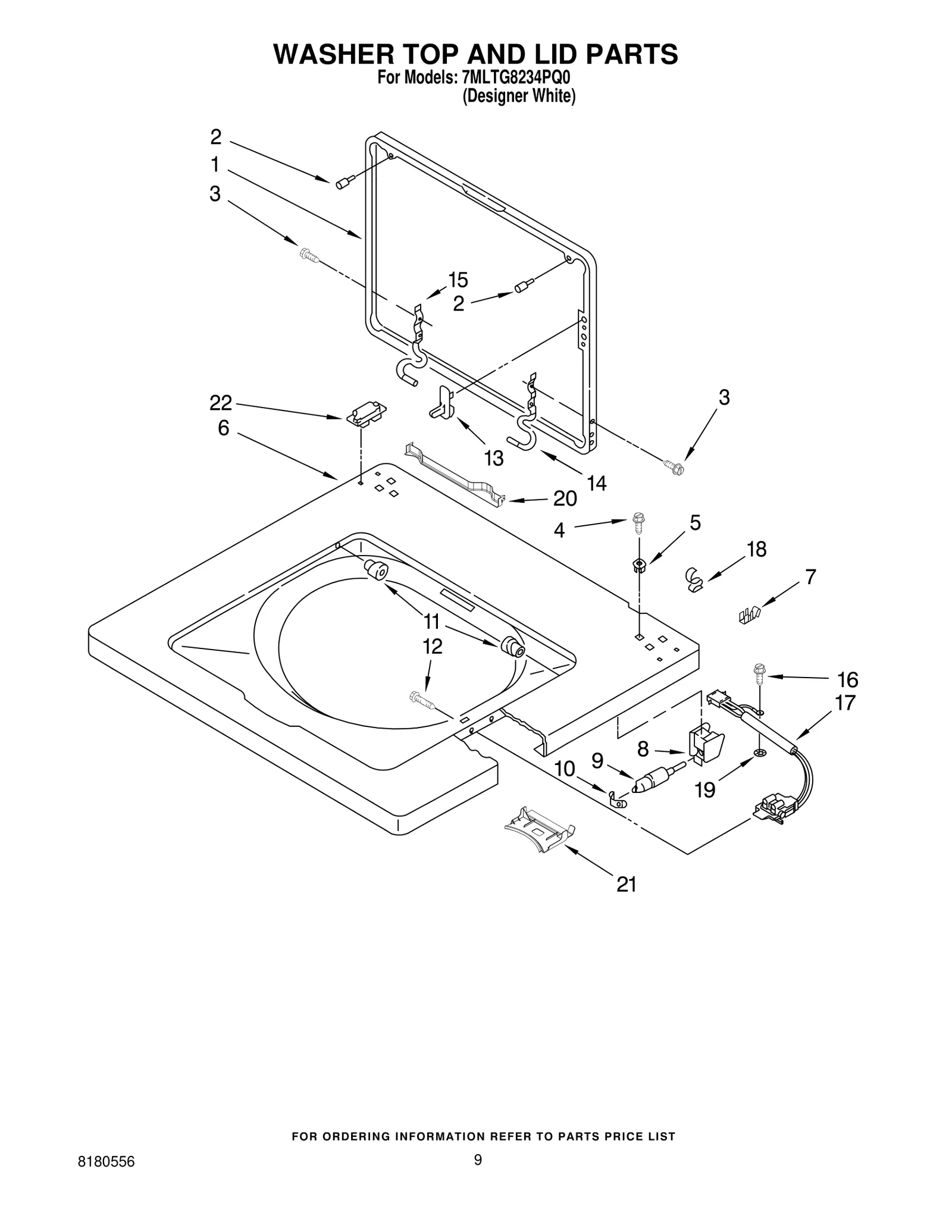 WASHER TOP AND LID PARTS