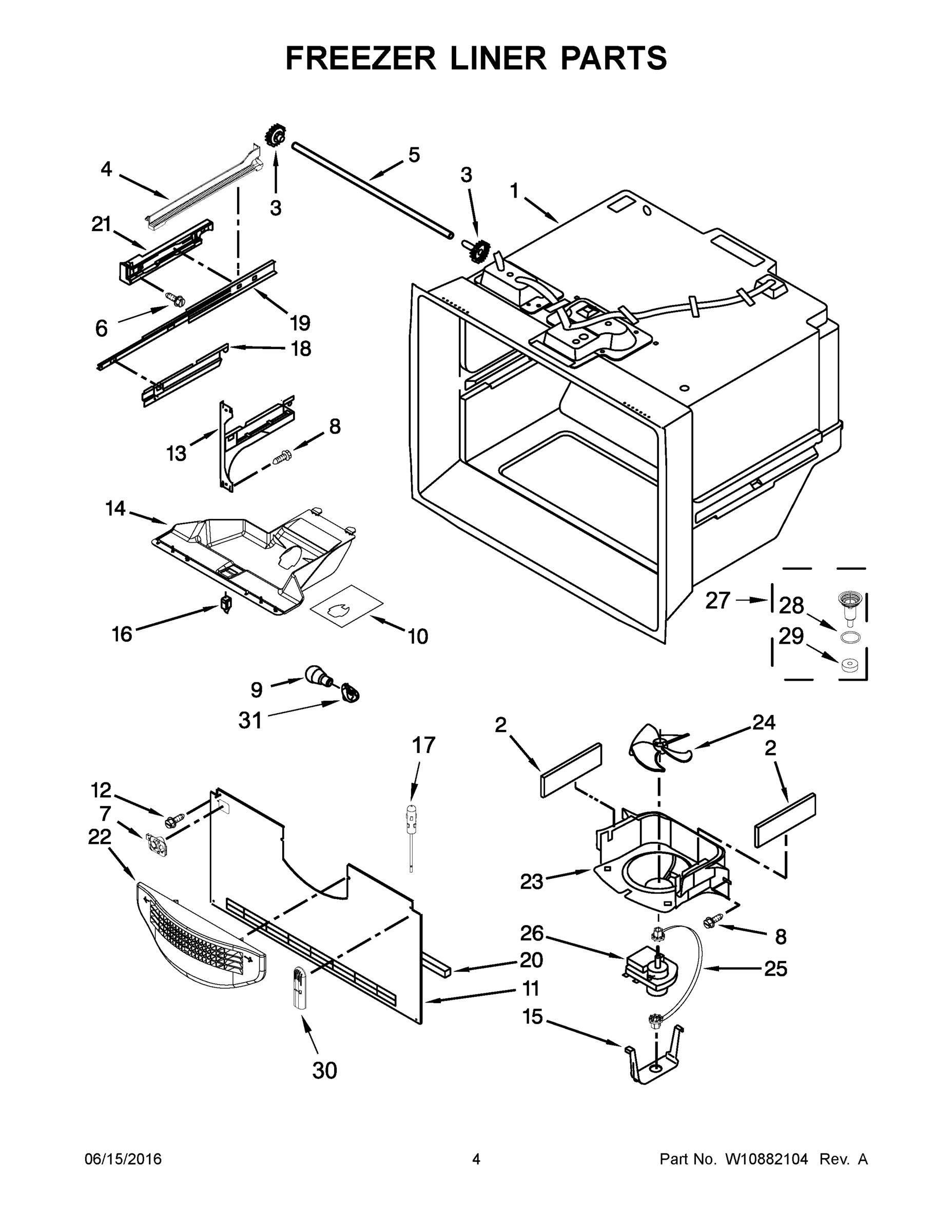03 - FREEZER LINER PARTS