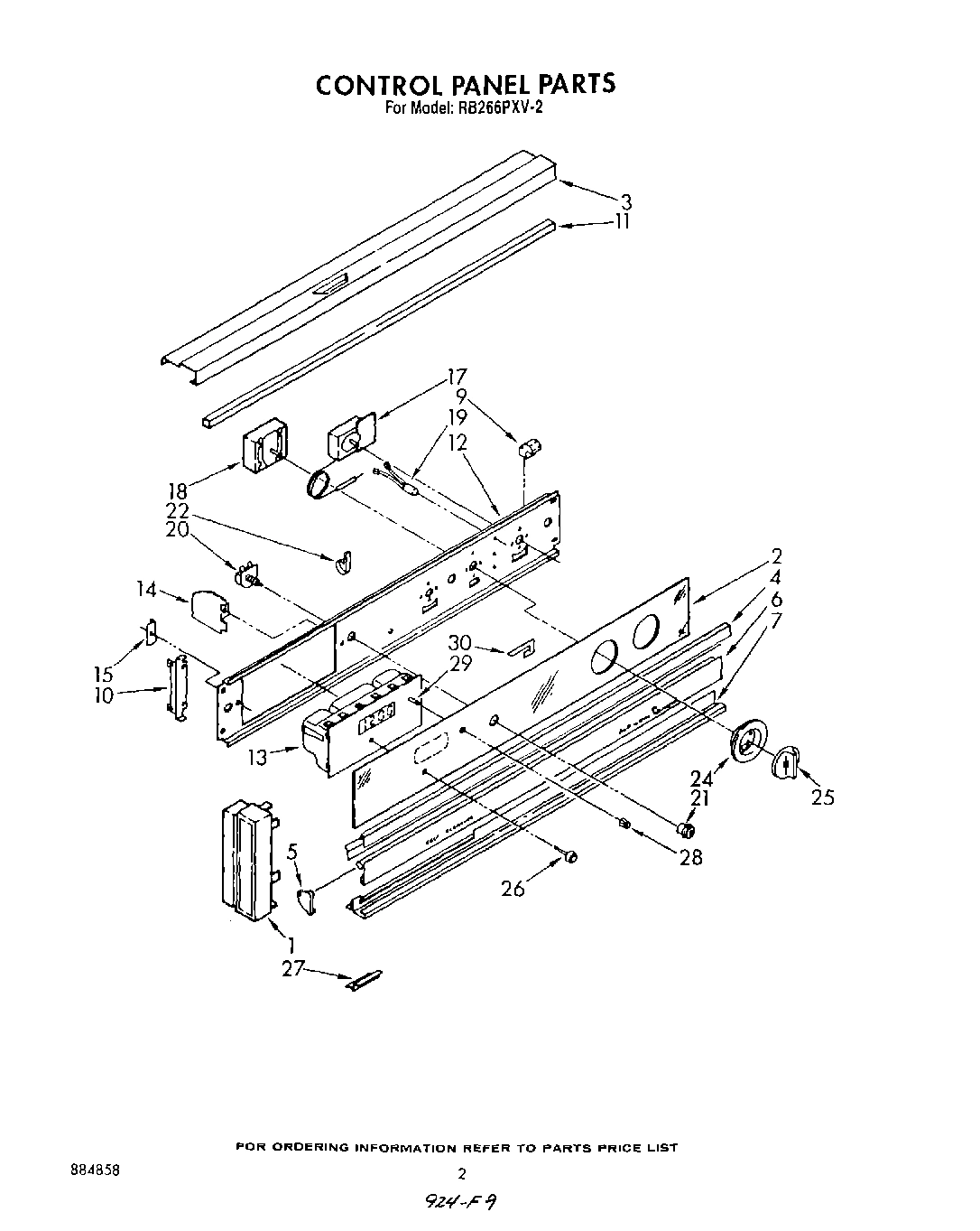 02 - CONTROL PANEL , LIT/OPTIONAL
