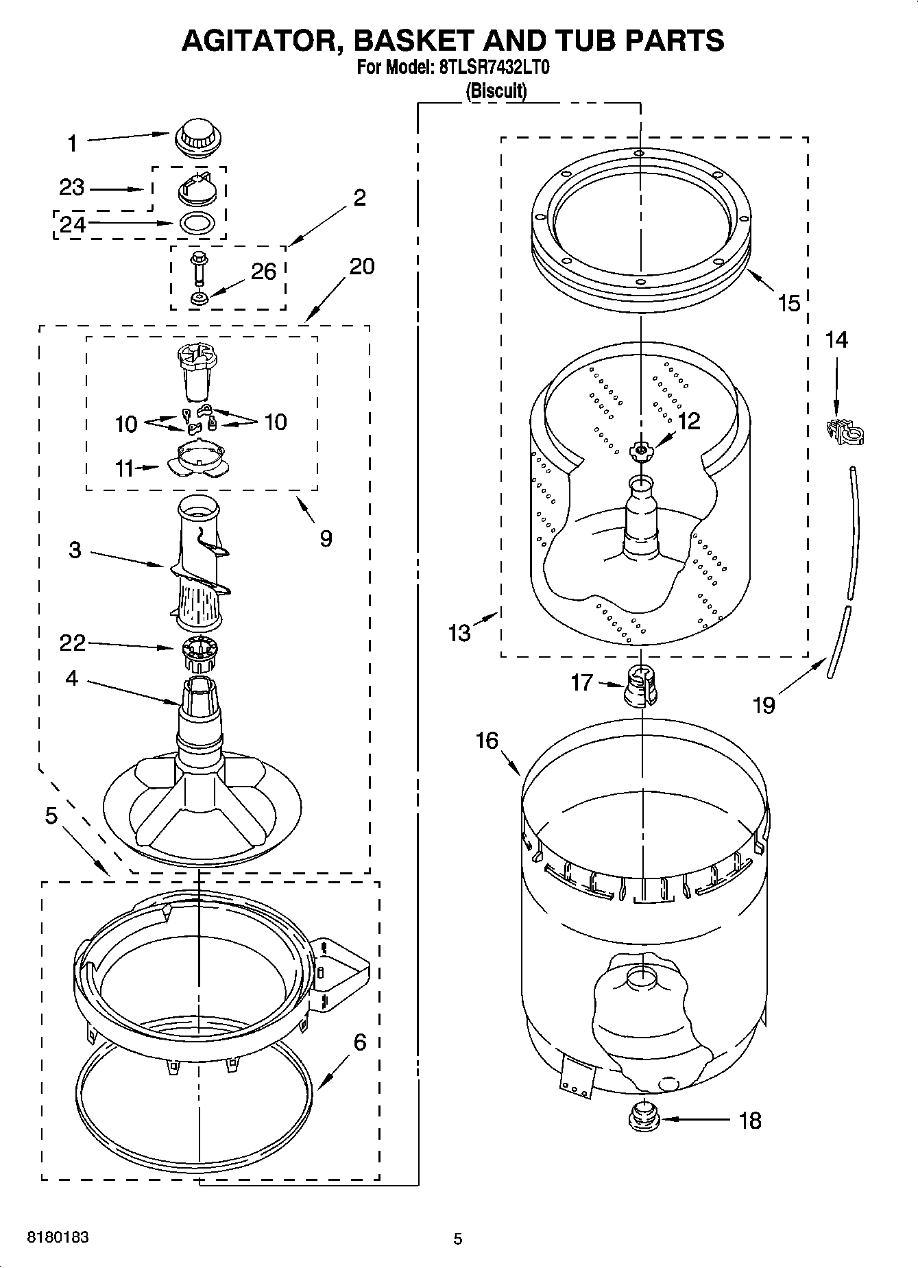03 - AGITATOR, BASKET AND TUB PARTS
