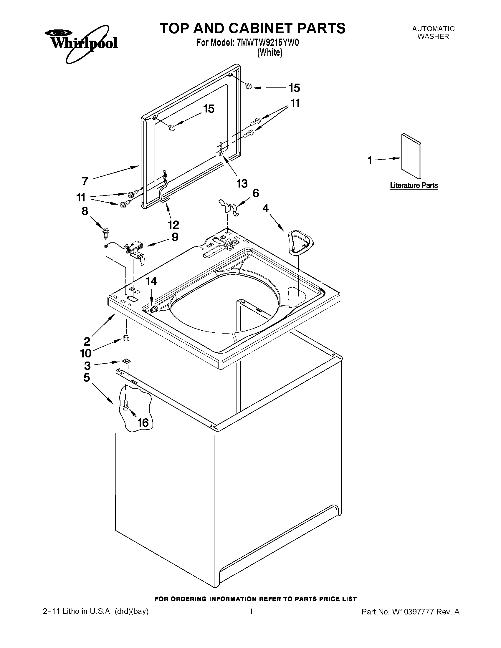 01 - TOP AND CABINET PARTS