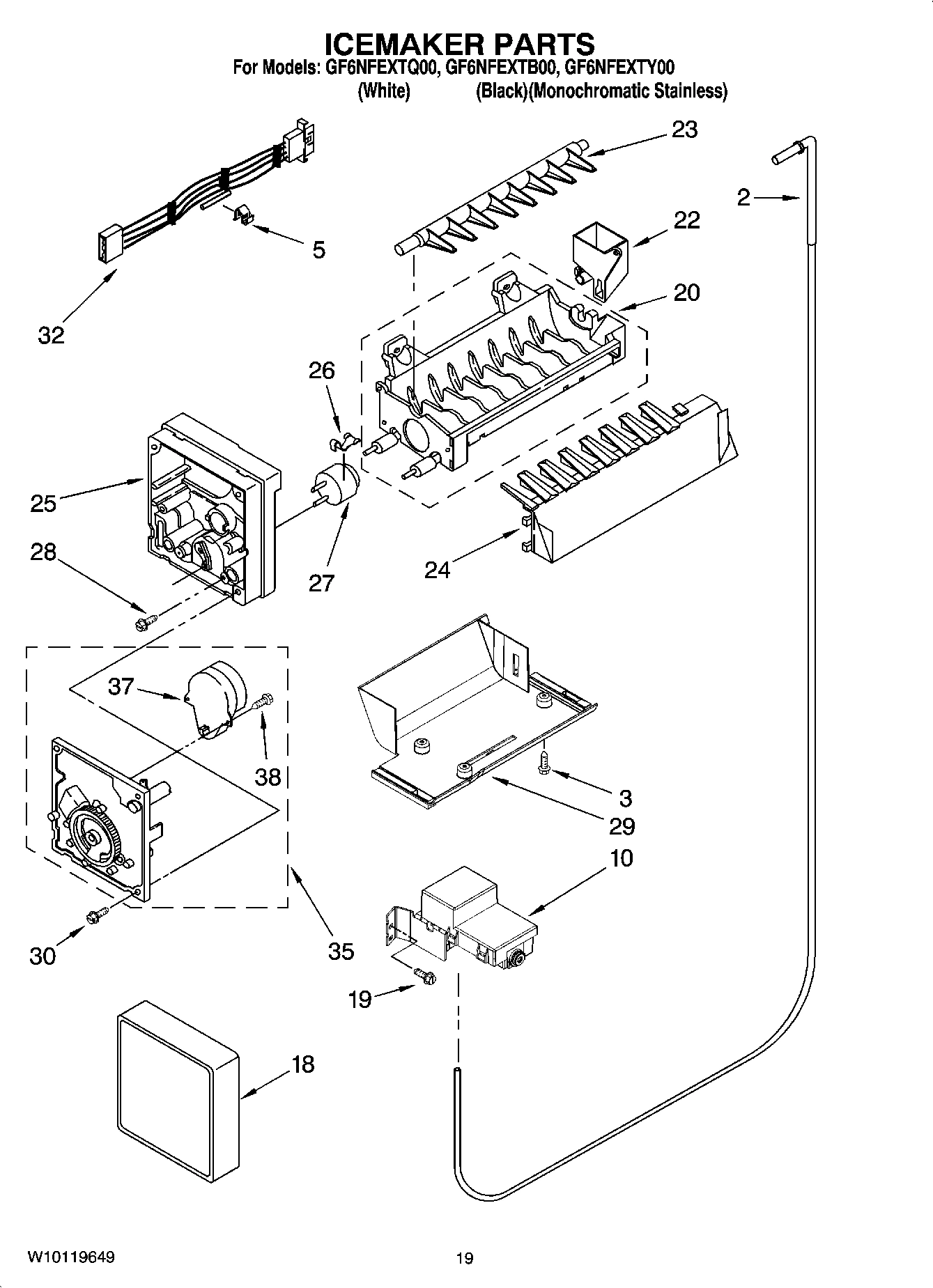 12 - ICEMAKER PARTS, OPTIONAL PARTS (NOT INCLUDED)
