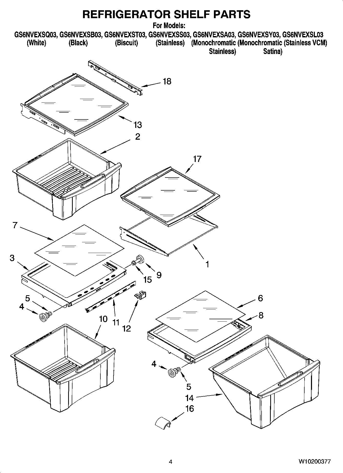 03 - REFRIGERATOR SHELF PARTS