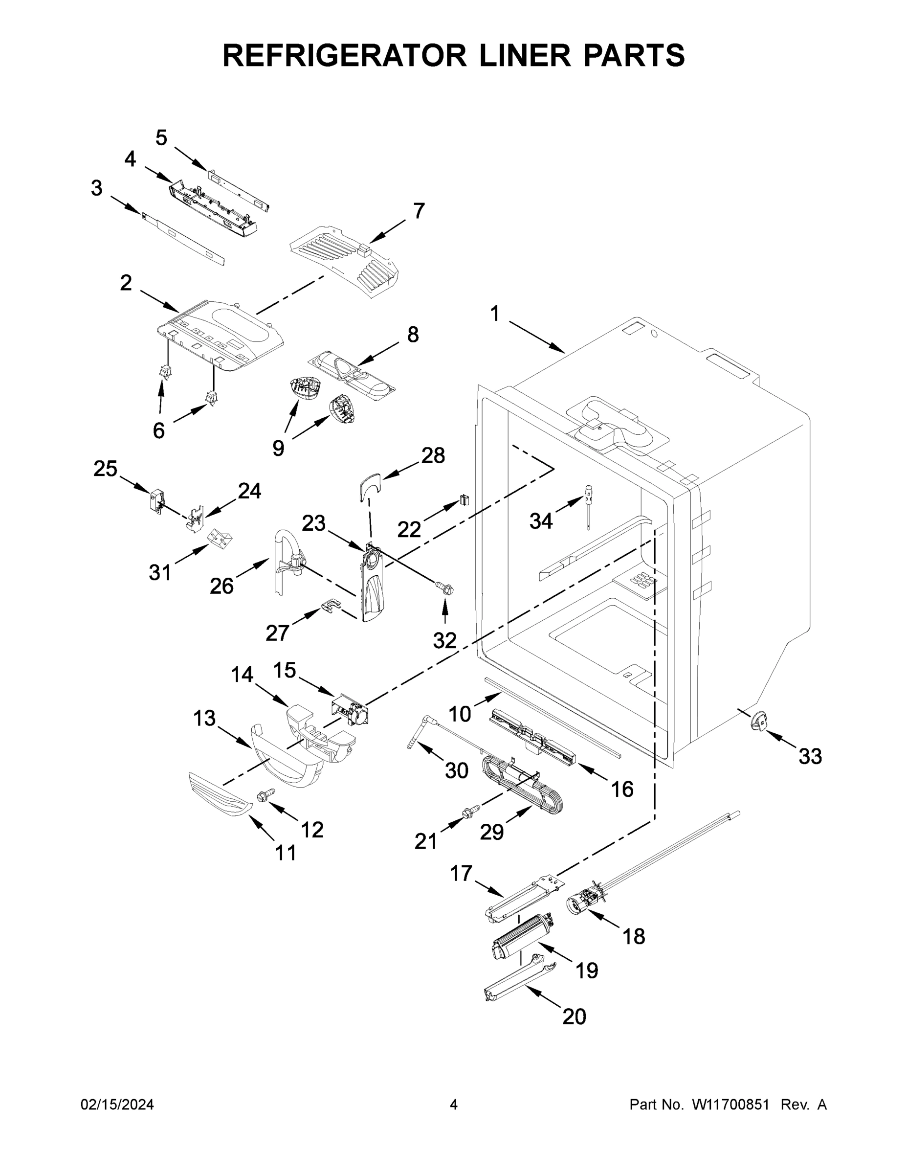03 - REFRIGERATOR LINER PARTS
