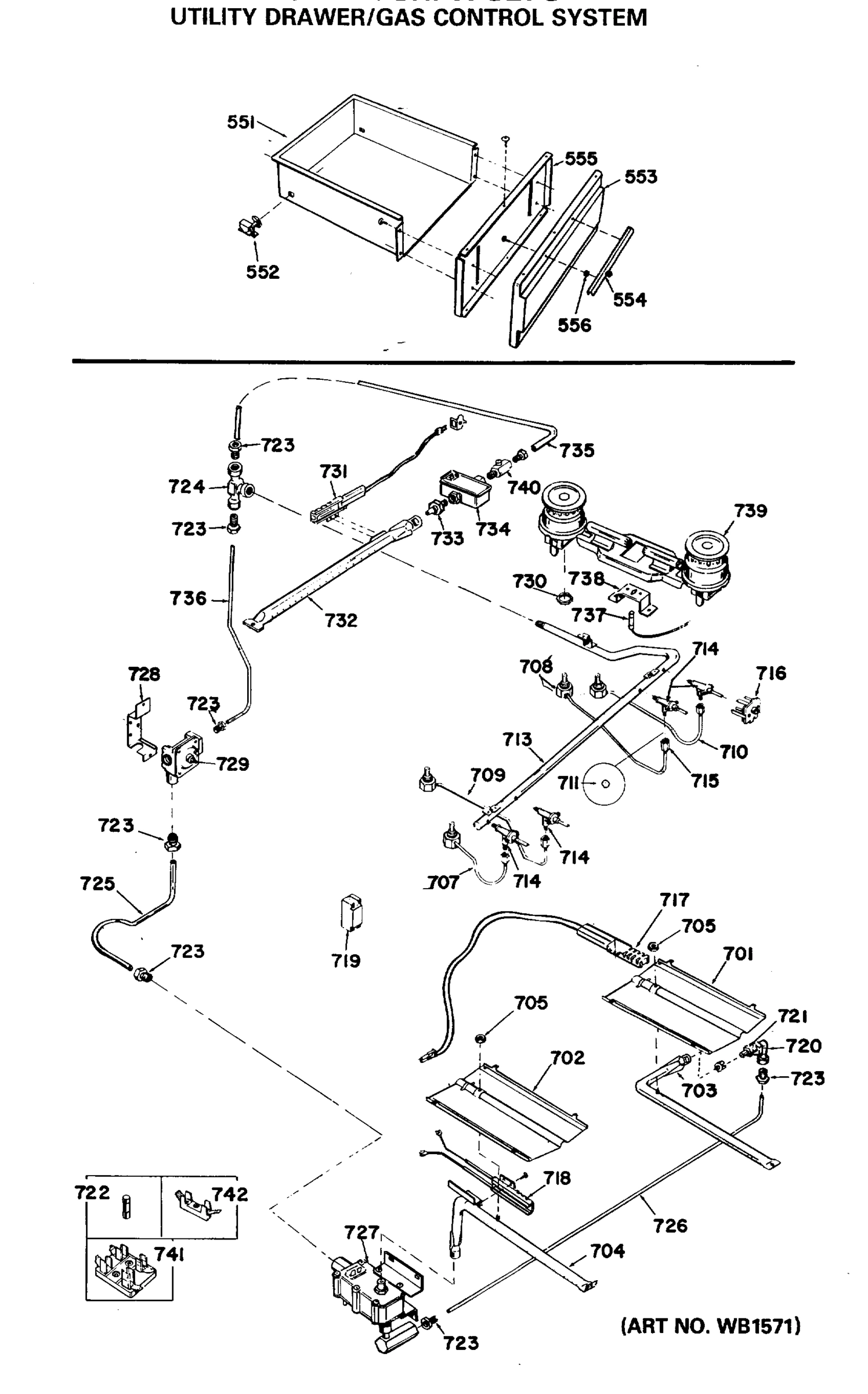 UTILITY DRAWER/GAS CONTROL SYSTEM