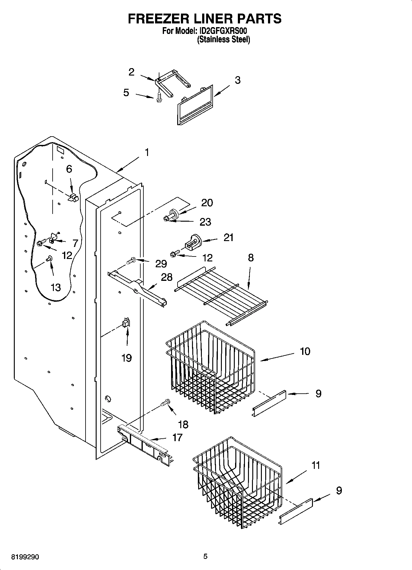 04 - FREEZER LINER PARTS