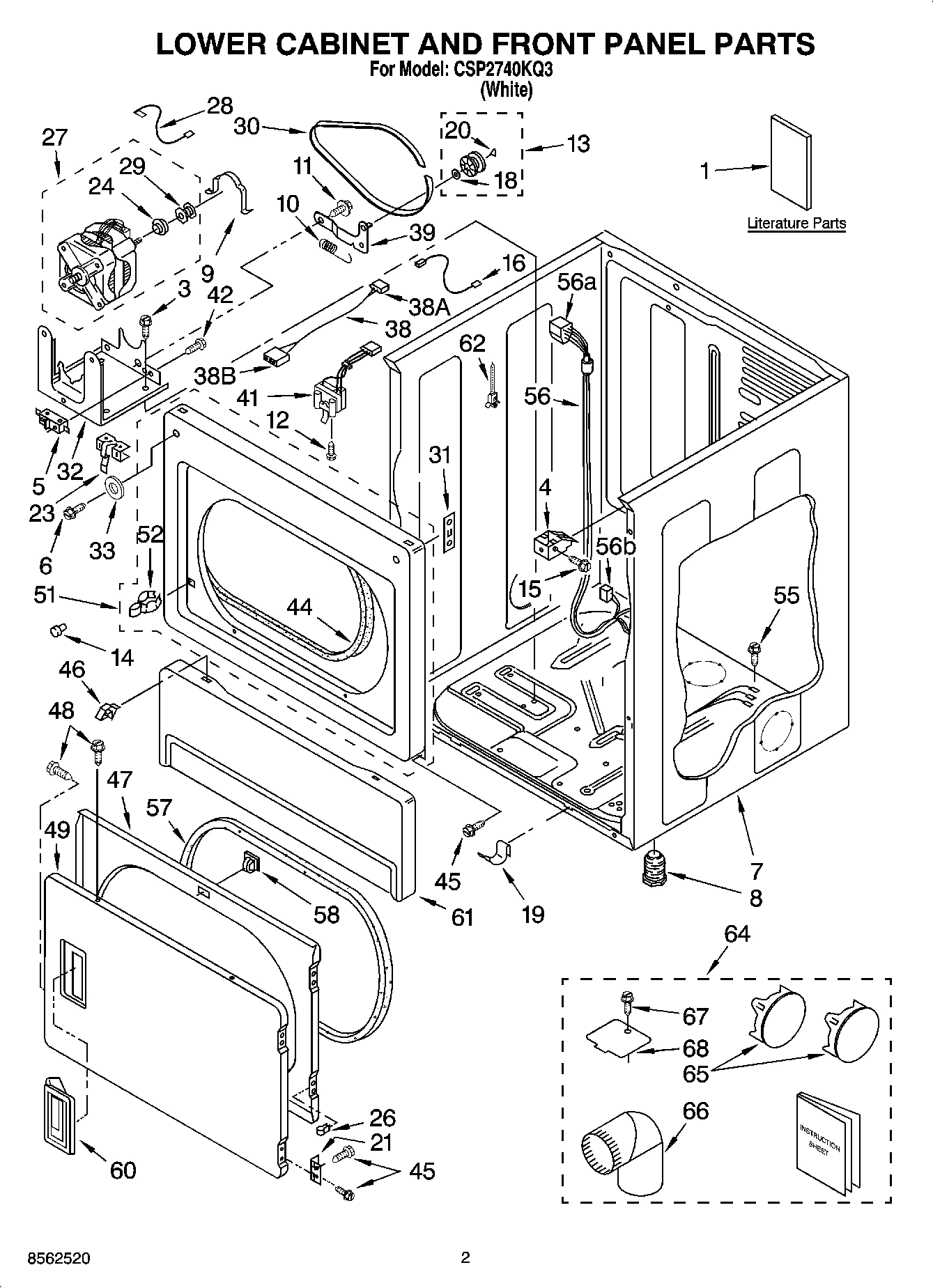 01 - LOWER CABINET AND FRONT PANEL PARTS