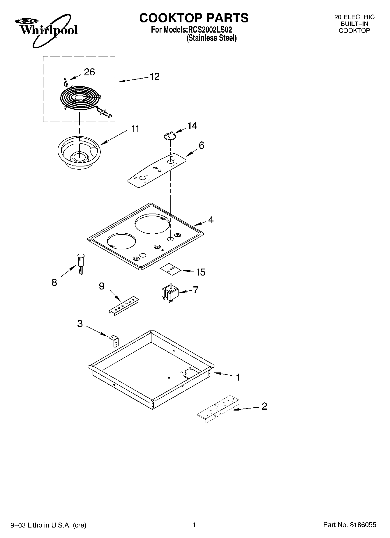 01 - COOKTOP PARTS, MISCELLANEOUS PARTS
