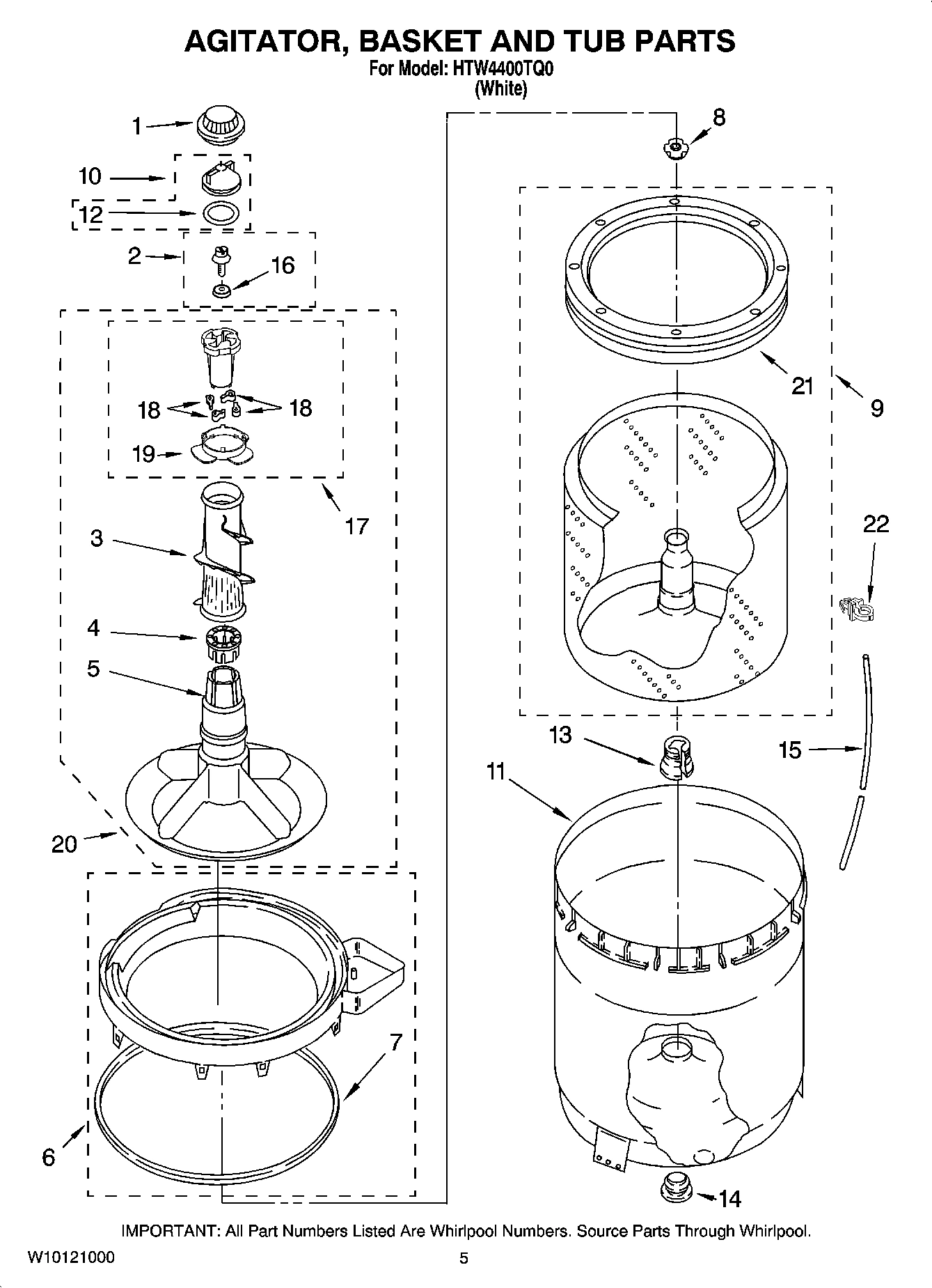 03 - AGITATOR, BASKET AND TUB PARTS