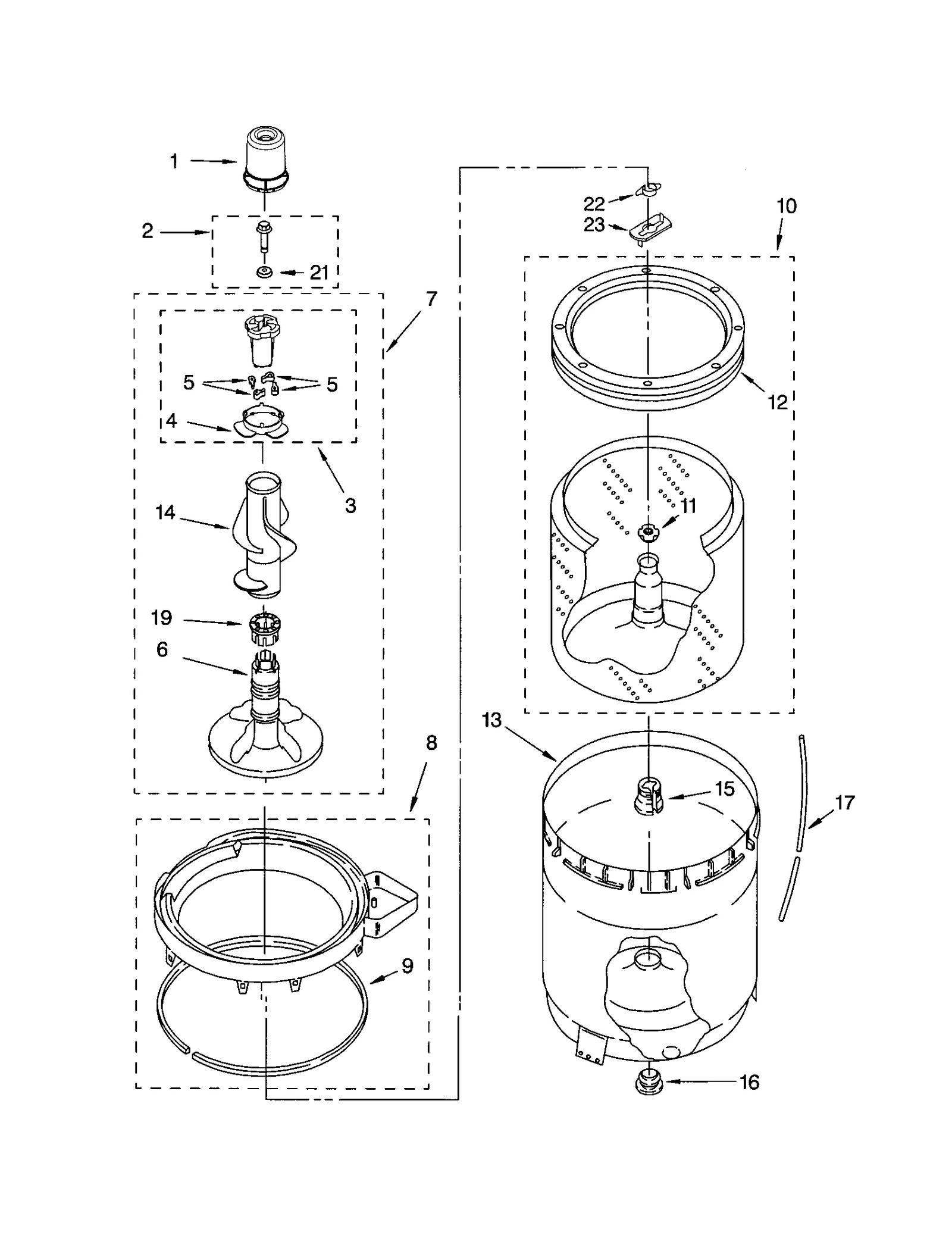 AGIATOR, BASKET AND TUB