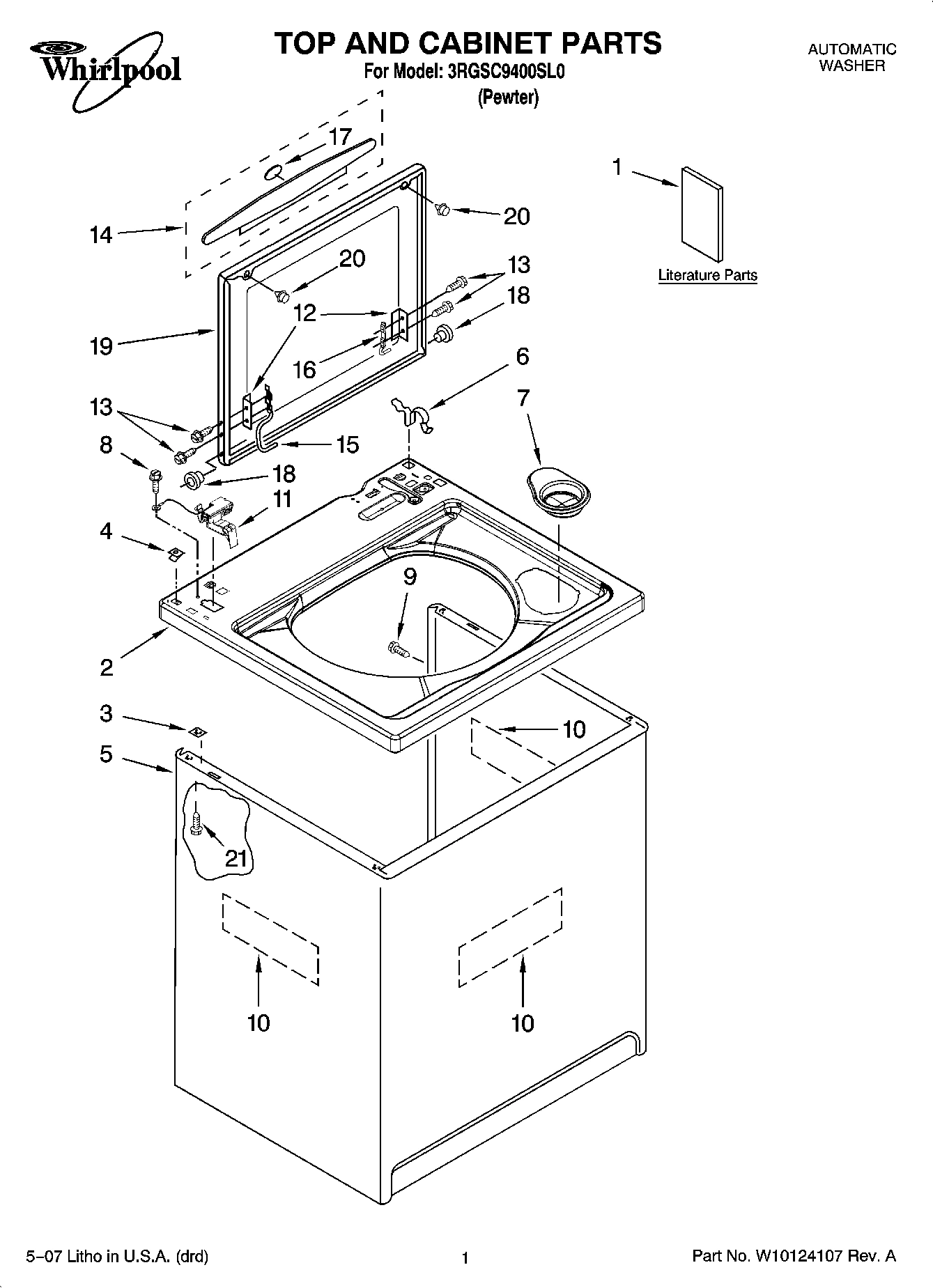 01 - TOP AND CABINET PARTS