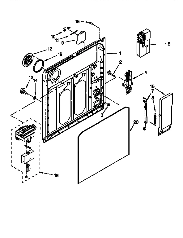 DETERGENT CUP AND INNER DOOR PANEL
