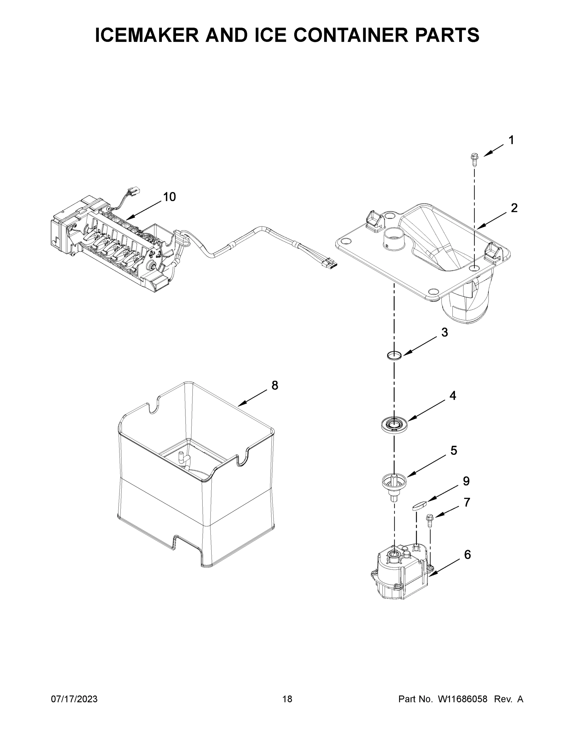 10 - ICEMAKER AND ICE CONTAINER PARTS