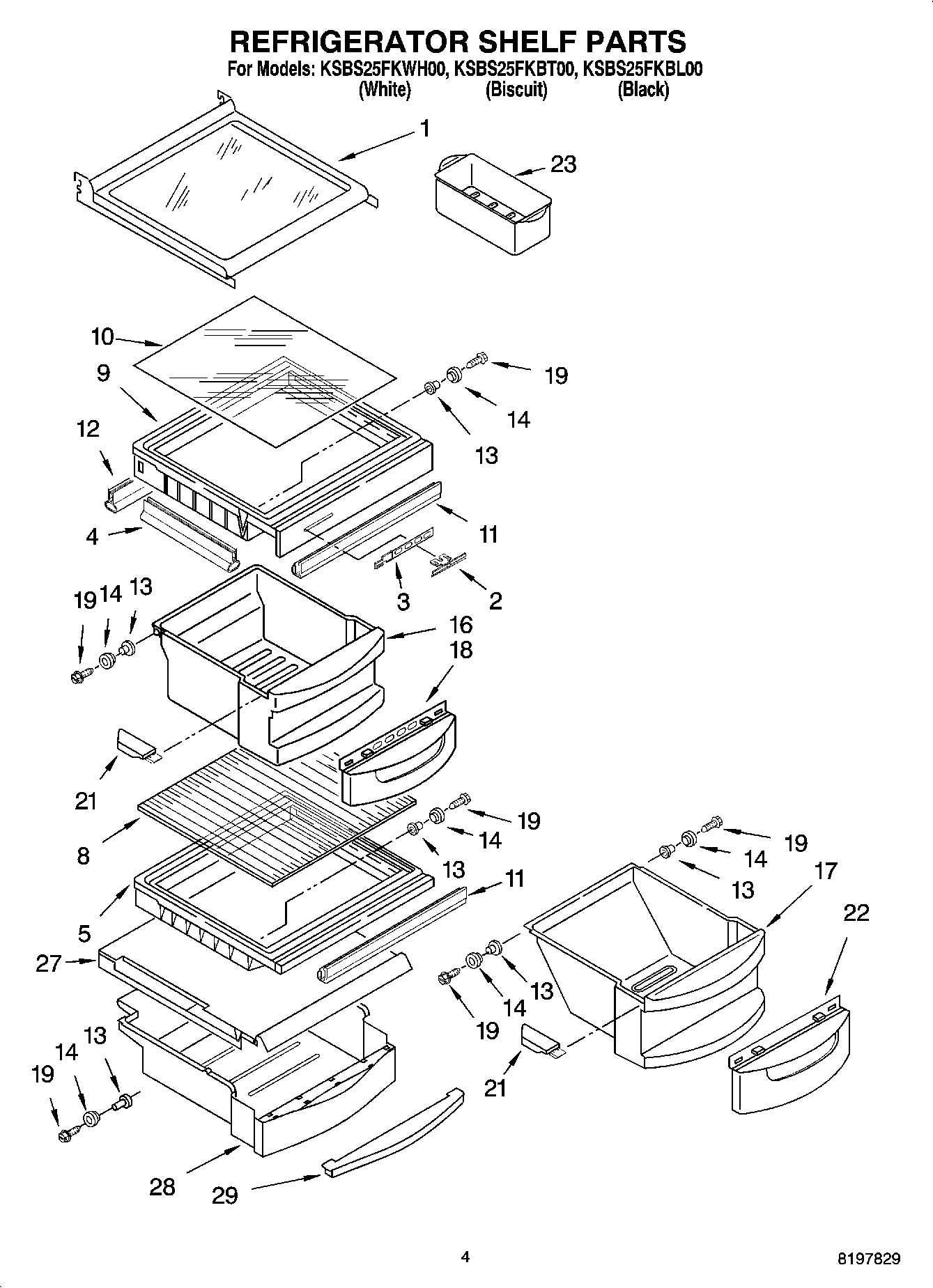 03 - REFRIGERATOR SHELF PARTS
