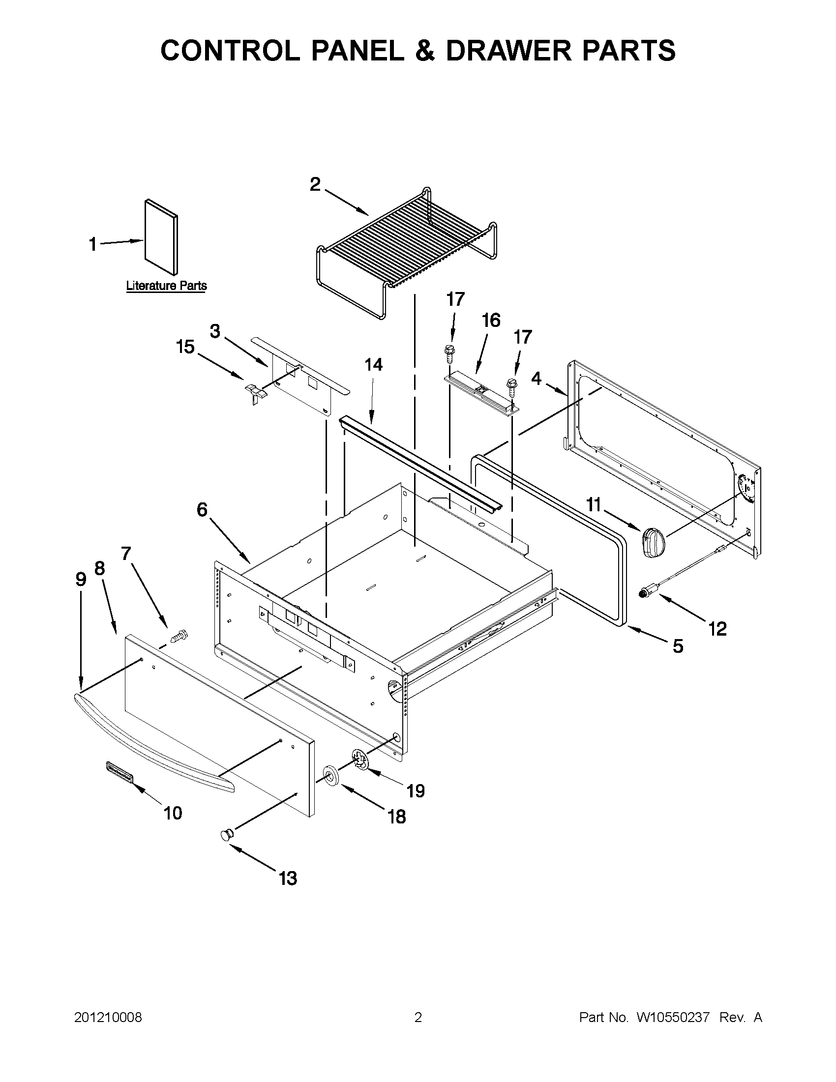 01 - CONTROL PANEL & DRAWER PARTS