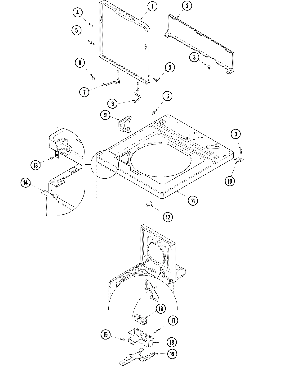11 - TOP, LID AND LID SWITCH