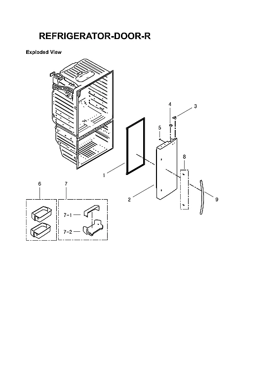 Right Refrigerator Door Parts