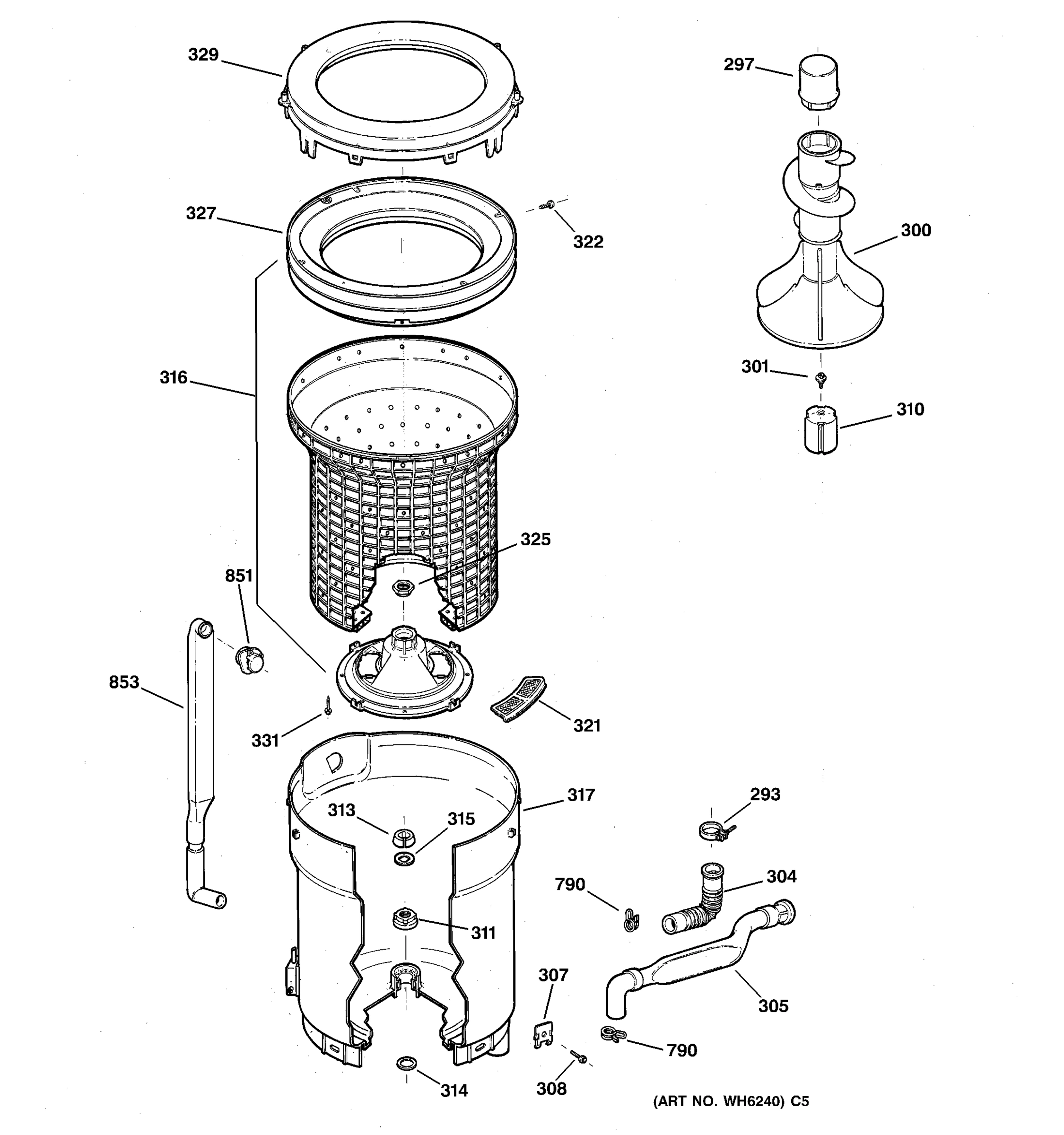 TUB, BASKET & AGITATOR