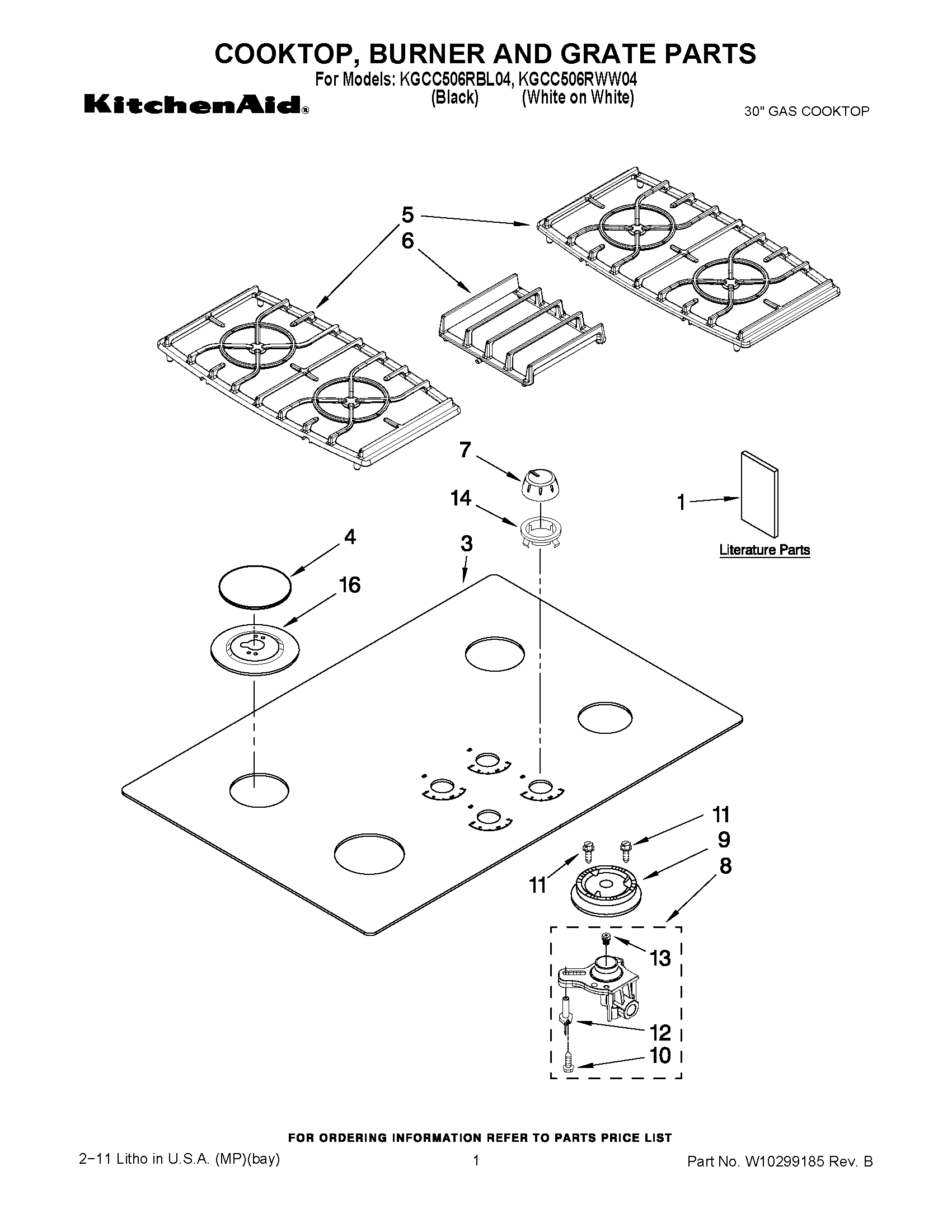 01 - COOKTOP, BURNER AND GRATE PARTS