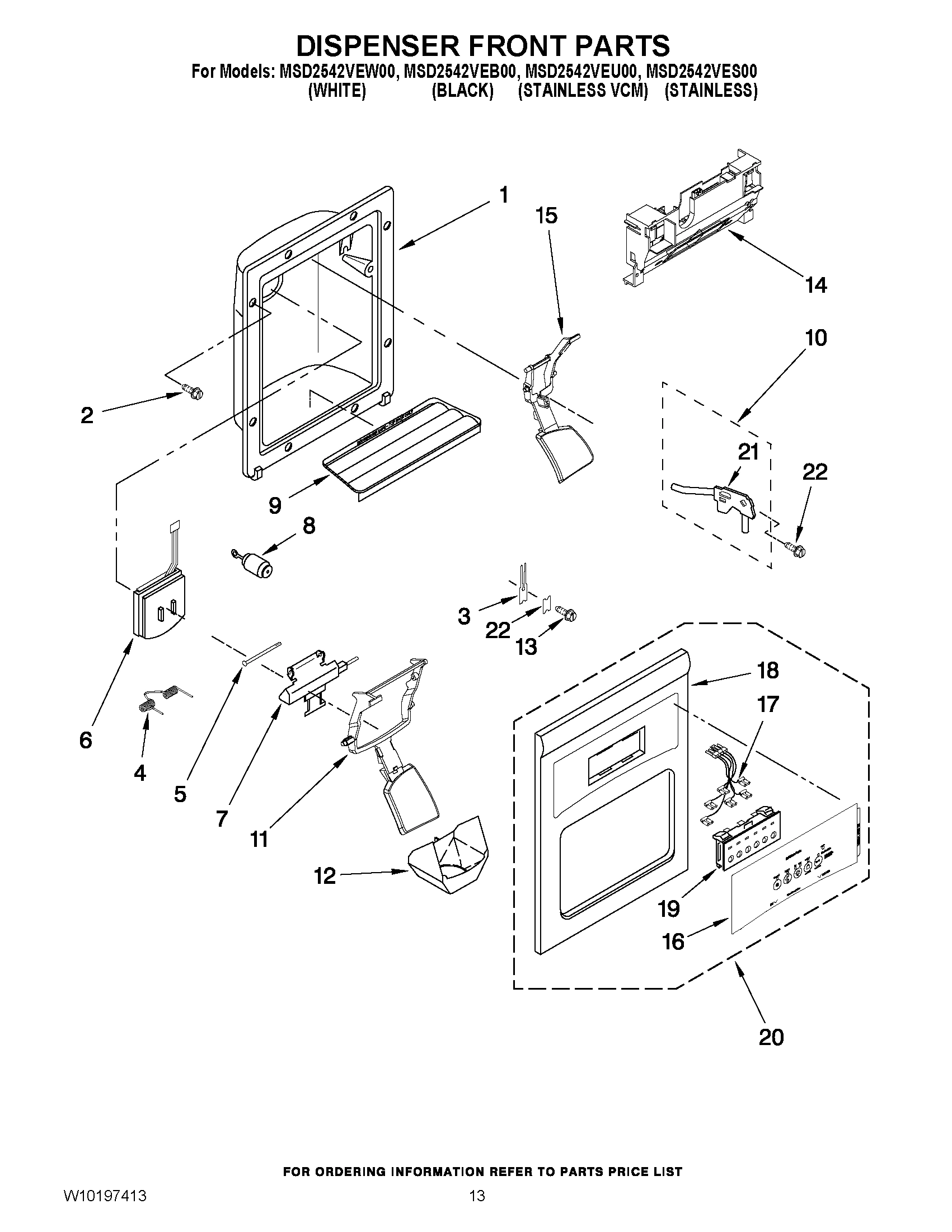 08 - DISPENSER FRONT PARTS