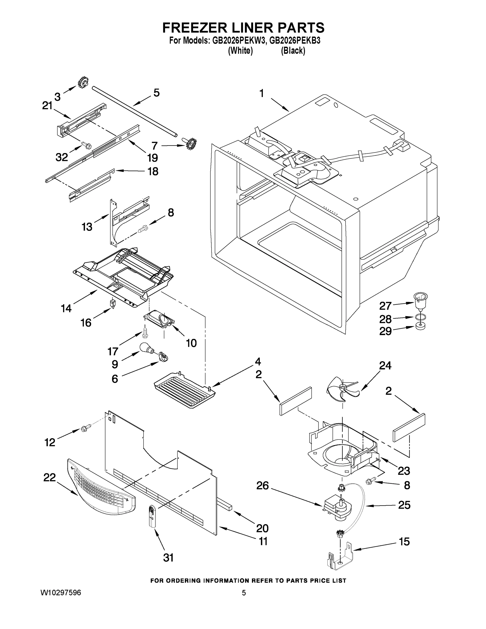 03 - FREEZER LINER PARTS