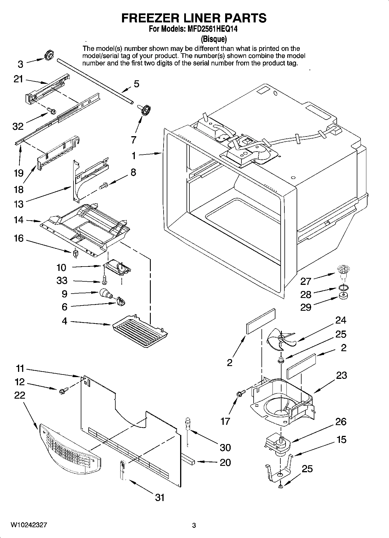 02 - FREEZER LINER PARTS