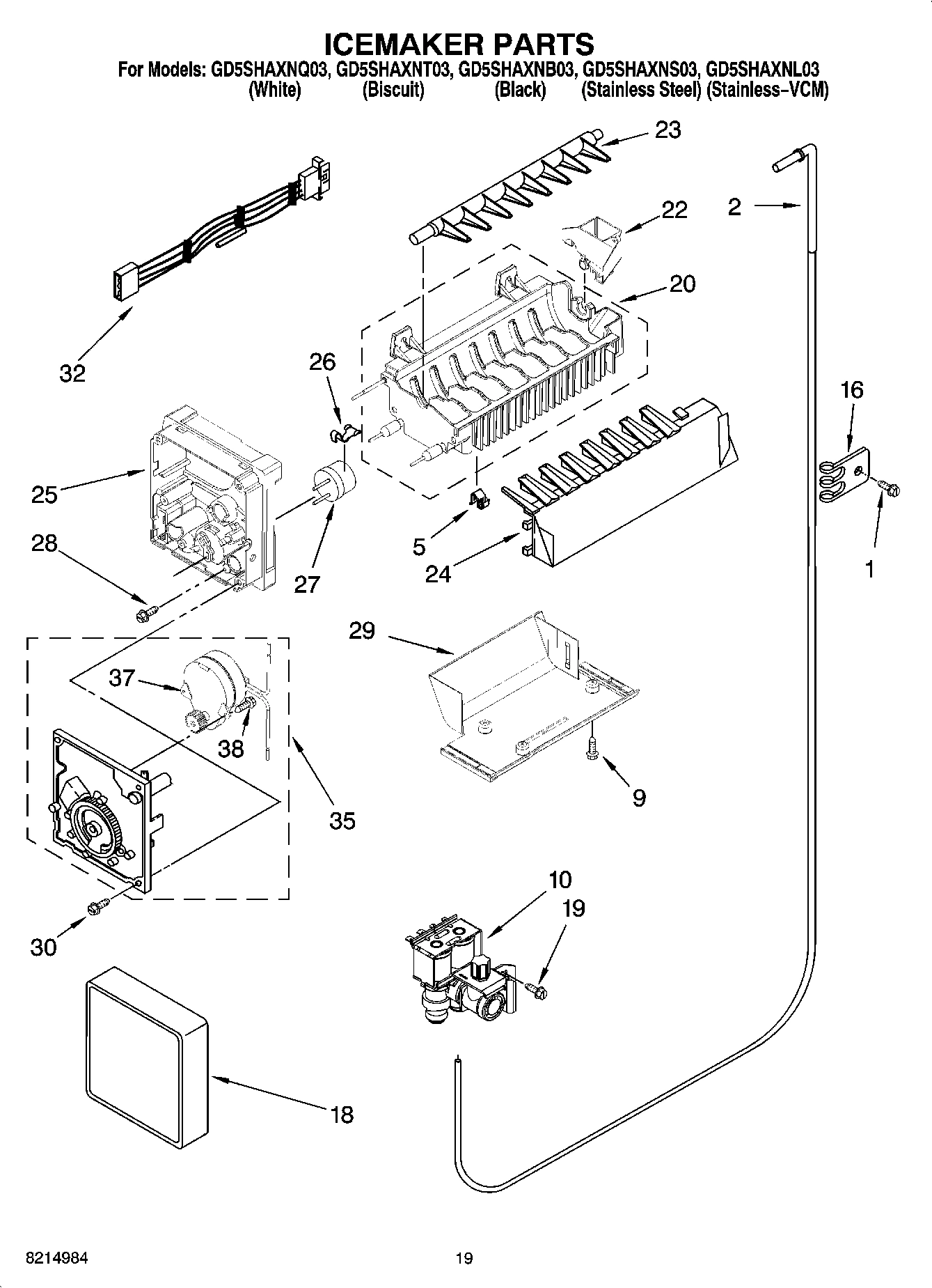 12 - ICEMAKER PARTS, OPTIONAL PARTS (NOT INCLUDED)