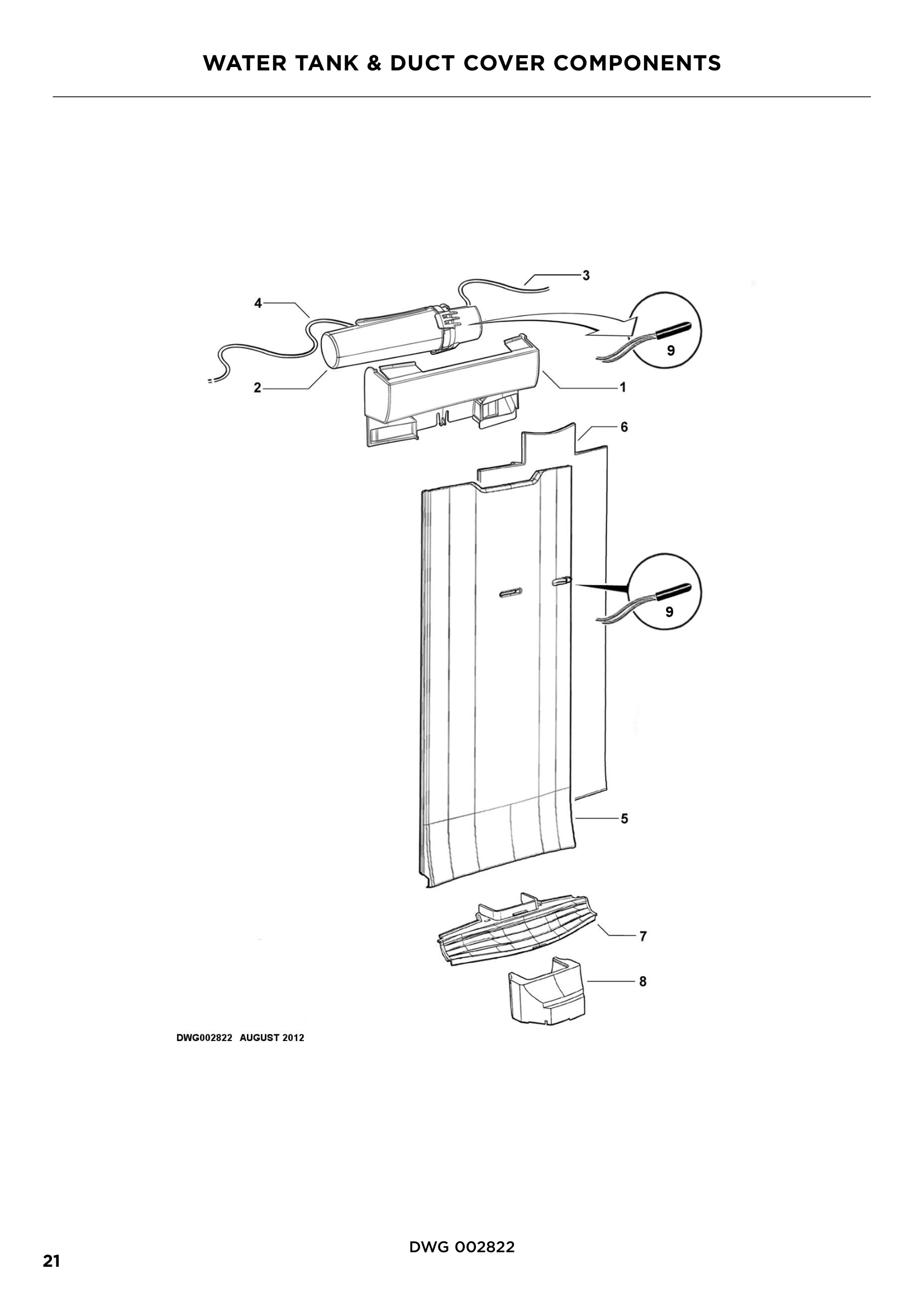 WATER TANK & DUCT COVER COMPONENTS